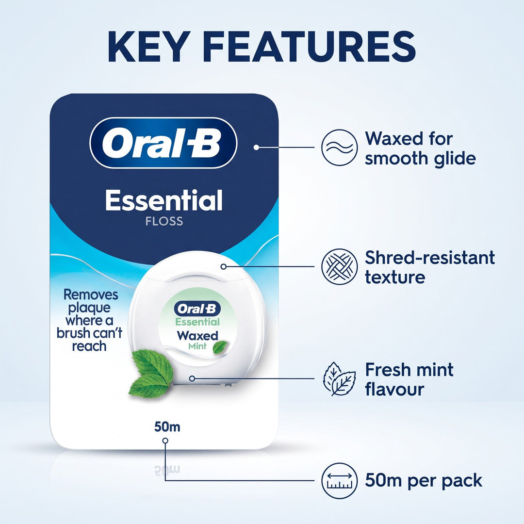 Oral-B Essential Floss Mint Waxed 50m