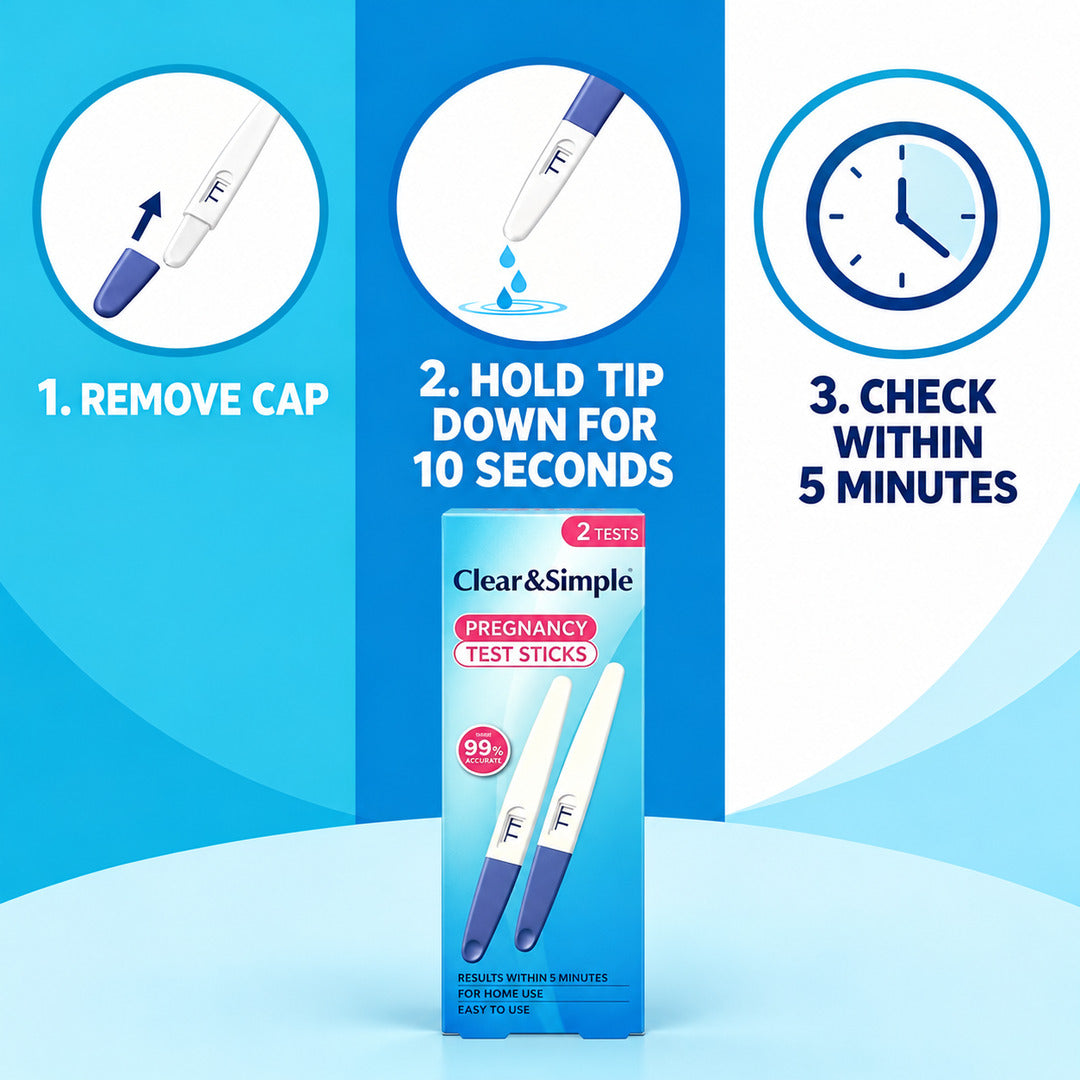 Clear And Simple Pregnancy Test Stick Midstream double