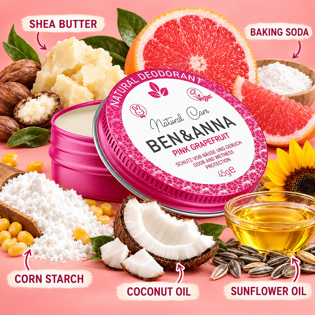 Ben & Anna Pink Grapefruit Natural Soda Deodorant Tin 45g