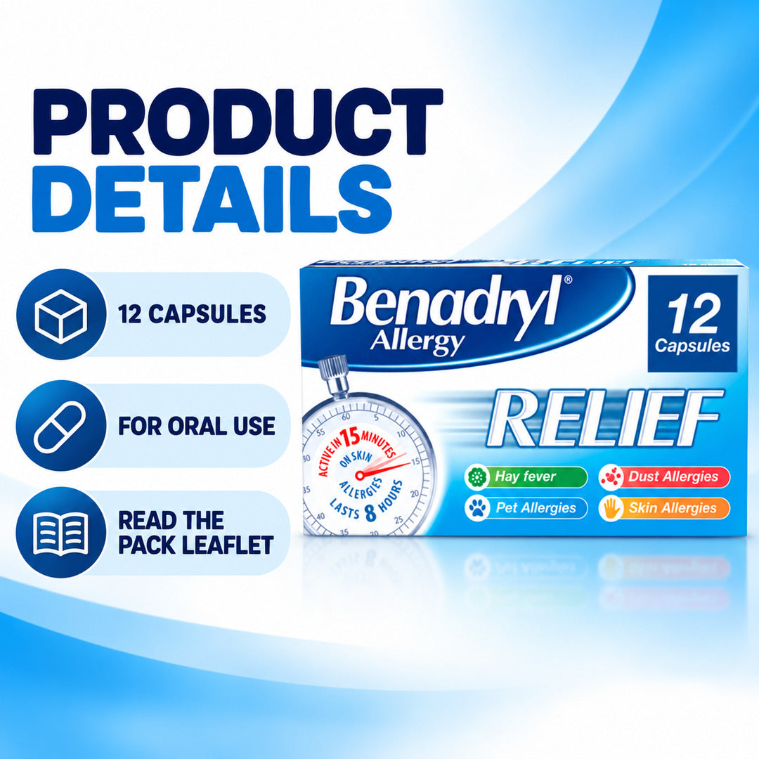 Benadryl Allergy Relief Capsules 12s