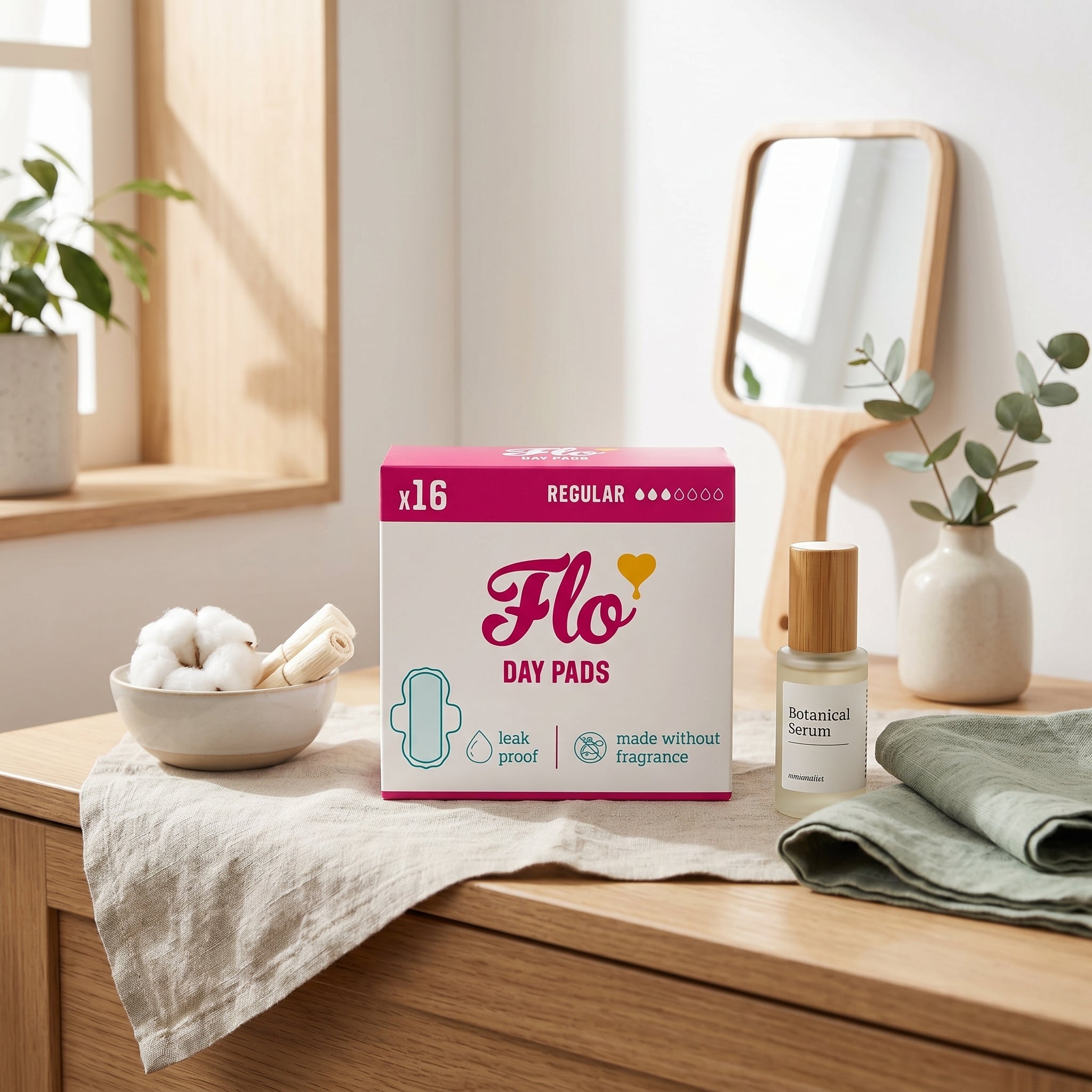 Flo Bamboo Day Period Pads 16 wings Ultra Thin