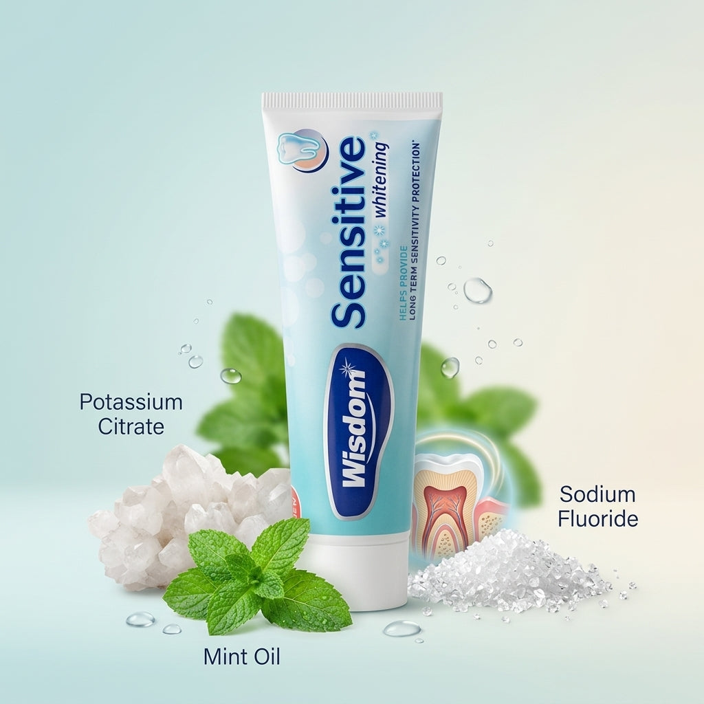 Wisdom Sensitive Whitening Fresh Mint Fluoride Toothpaste 100ml