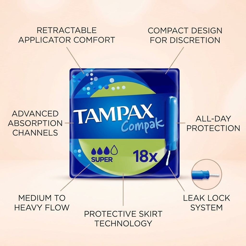 Tampax Compak Super Tampons 18pack