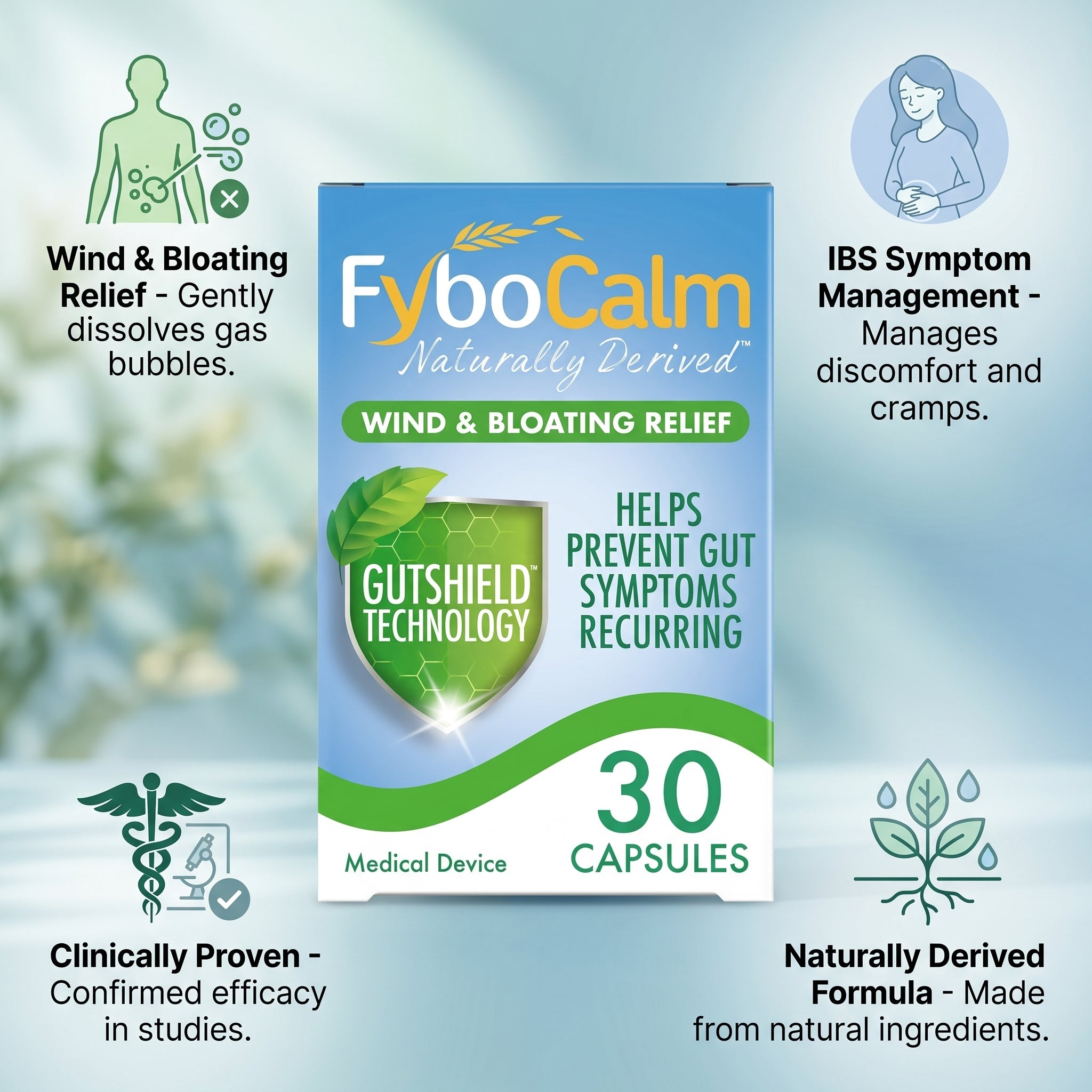 FyboCalm Wind & Bloating Relief 30Capsules
