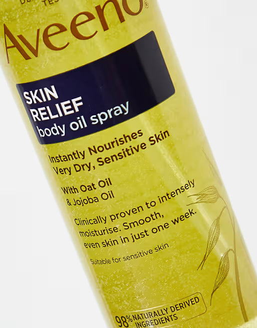 Aveeno Skin Relief Body Oil Spray, With Oat Oil & Jojoba Oil, Suitable For Sensitive Skin, Instantly Nourishes Very Dry, Sensitive Skin, Suitable for a Massage, 200ml