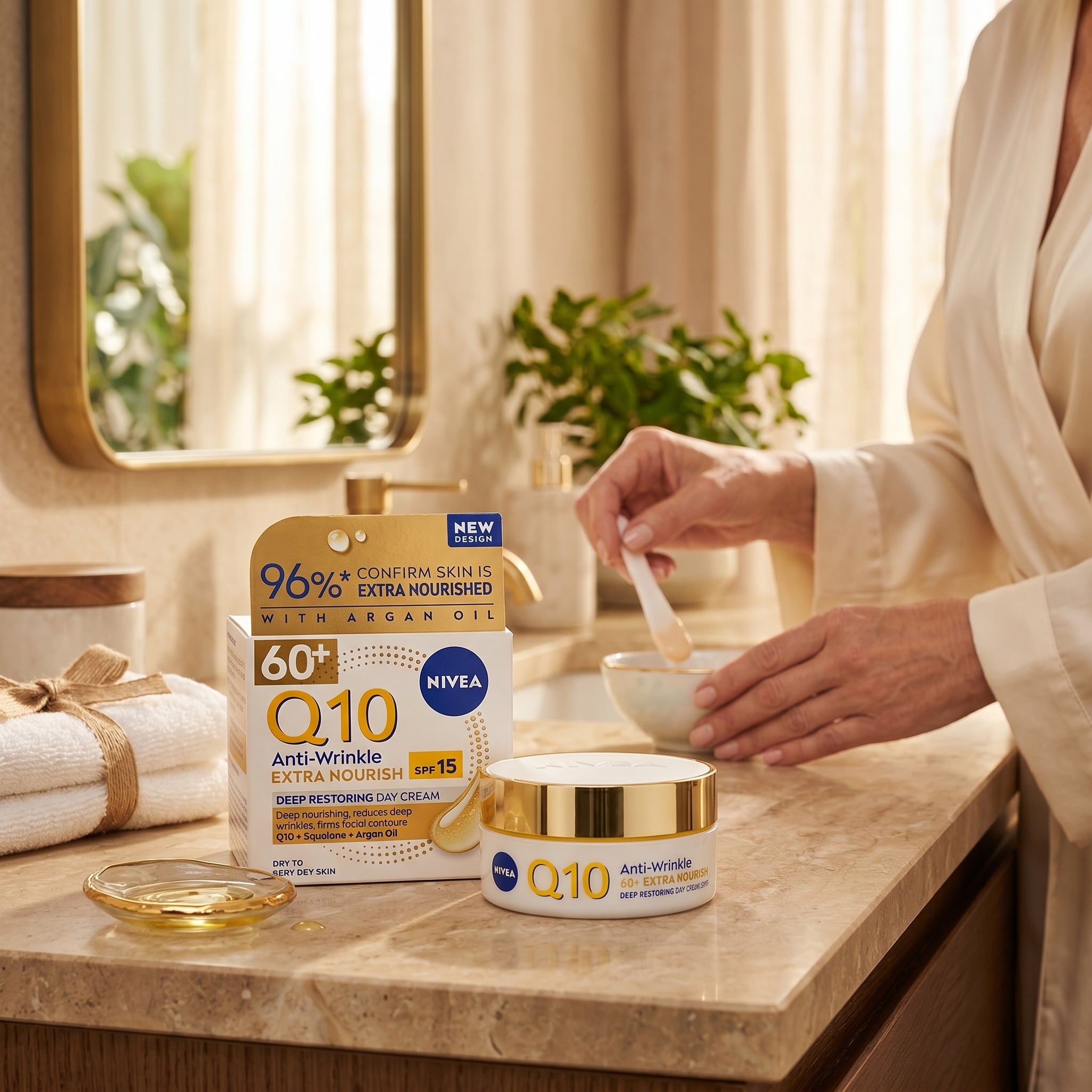 Nivea Q10 Anti-Wrinkle 60+ Extra Nourish SPF15 Deep Restoring Day Cream 50ml