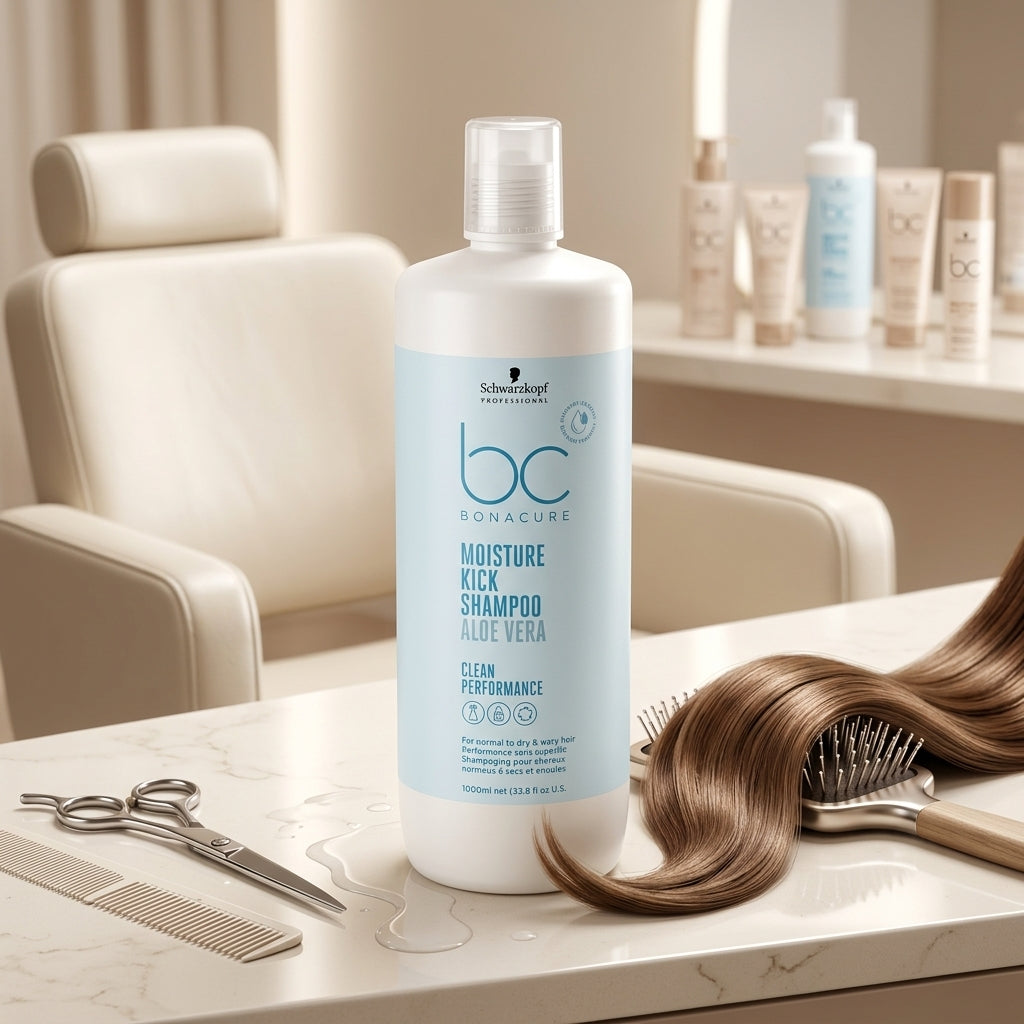 Schwarzkopf Professional Bc Moisture Kick Hydrating Shampoo For Normal And Dry, Brittle Or Curly Hair 1000ml