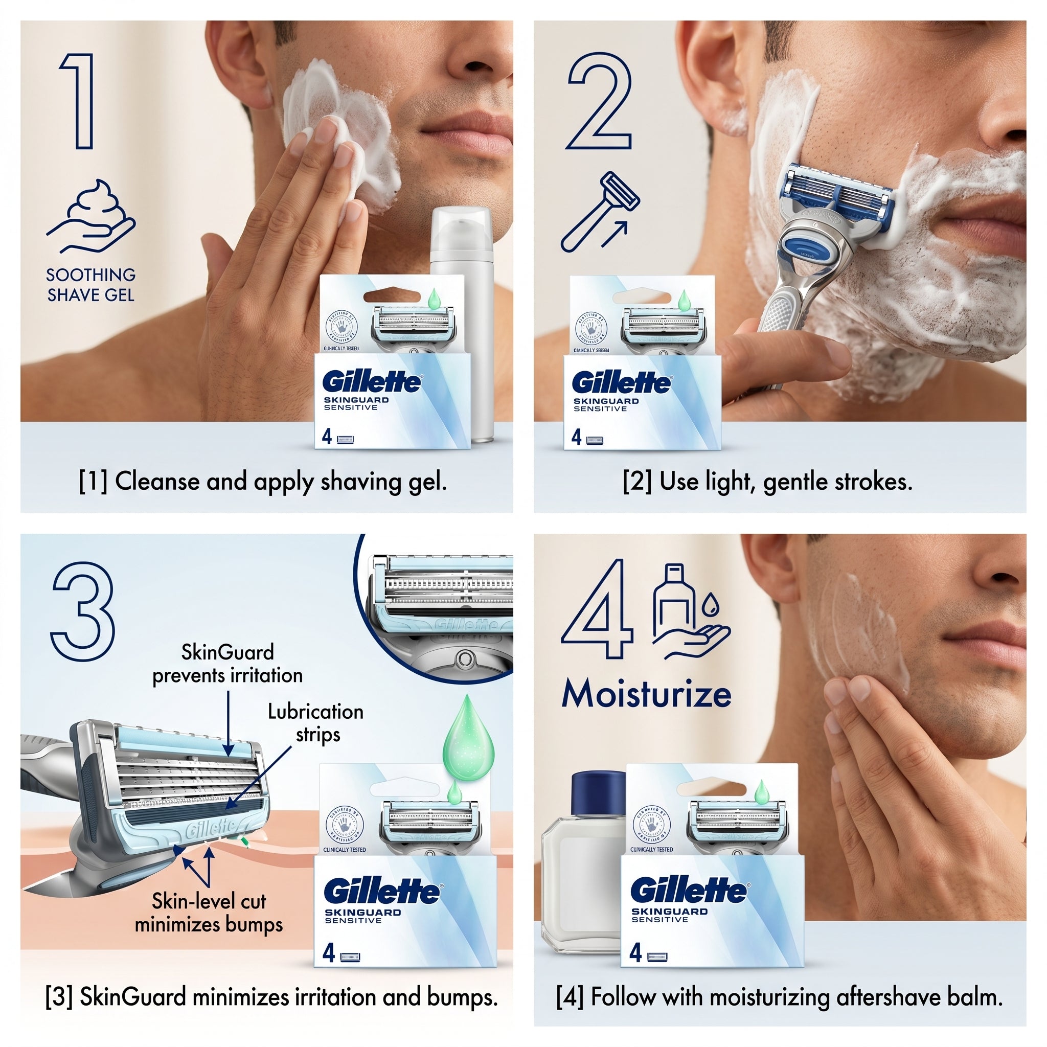 Gillette SkinGuard Sensitive 4 Razor Blades 39g