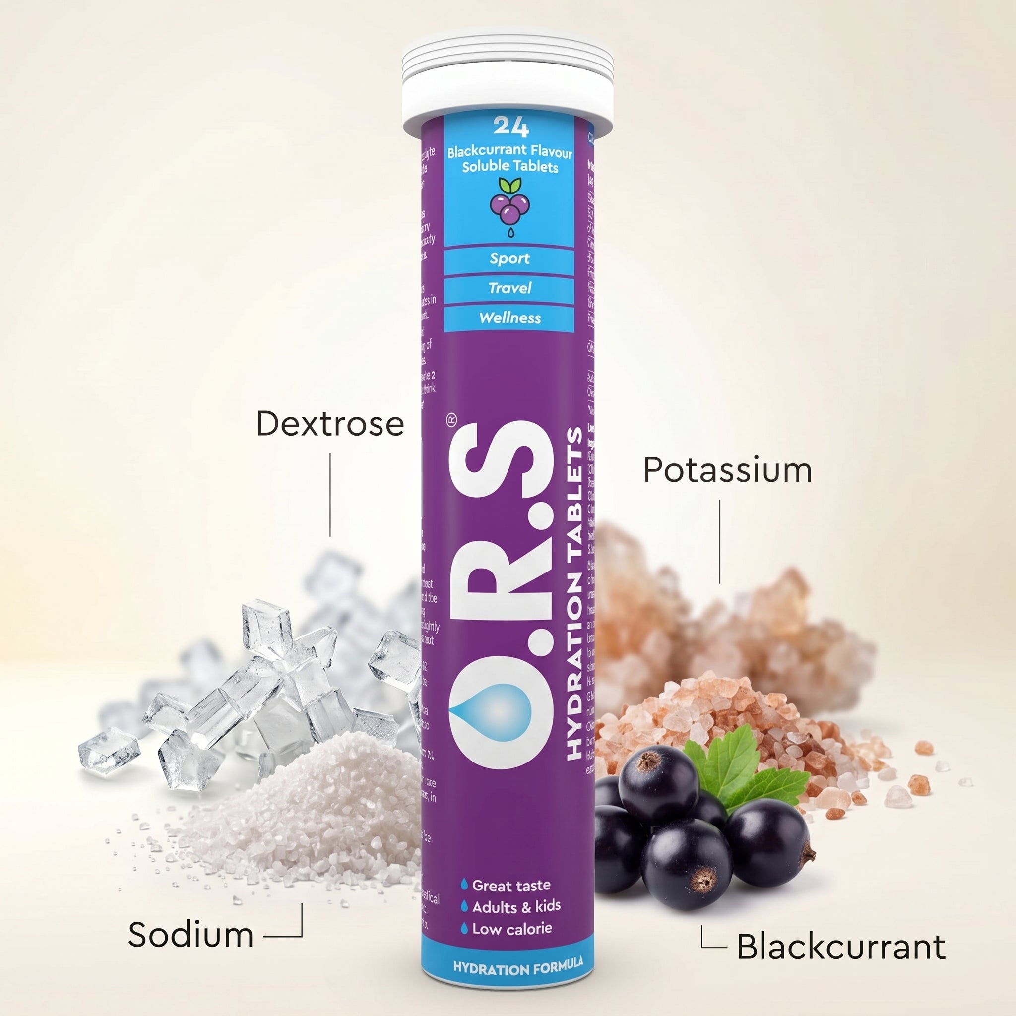 O.R.S. Hydration Tablets Blackcurrant 24 Tablets