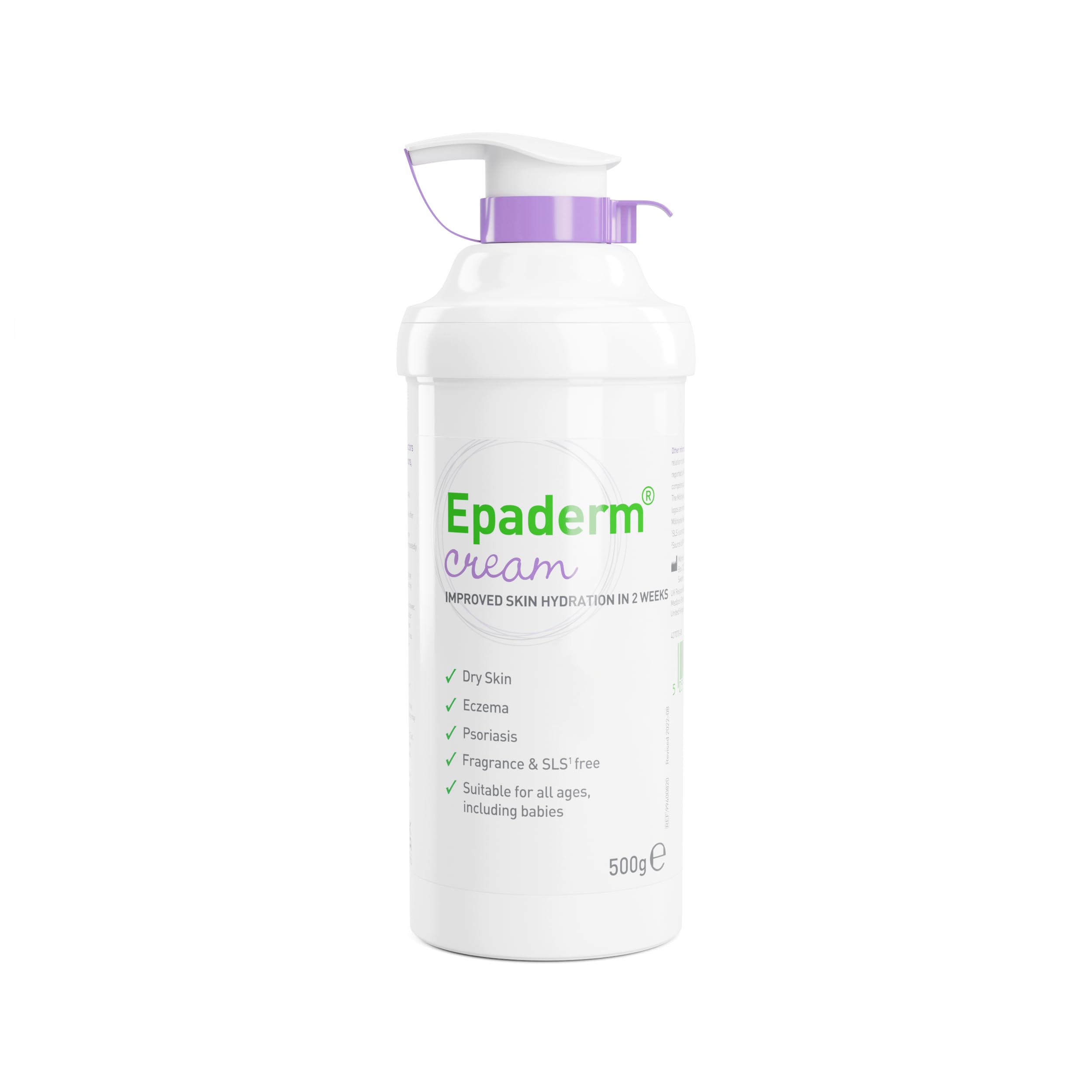Epaderm Moisturising Cream for Dry Skin, including Eczema and Psoriasis, 500g Pump