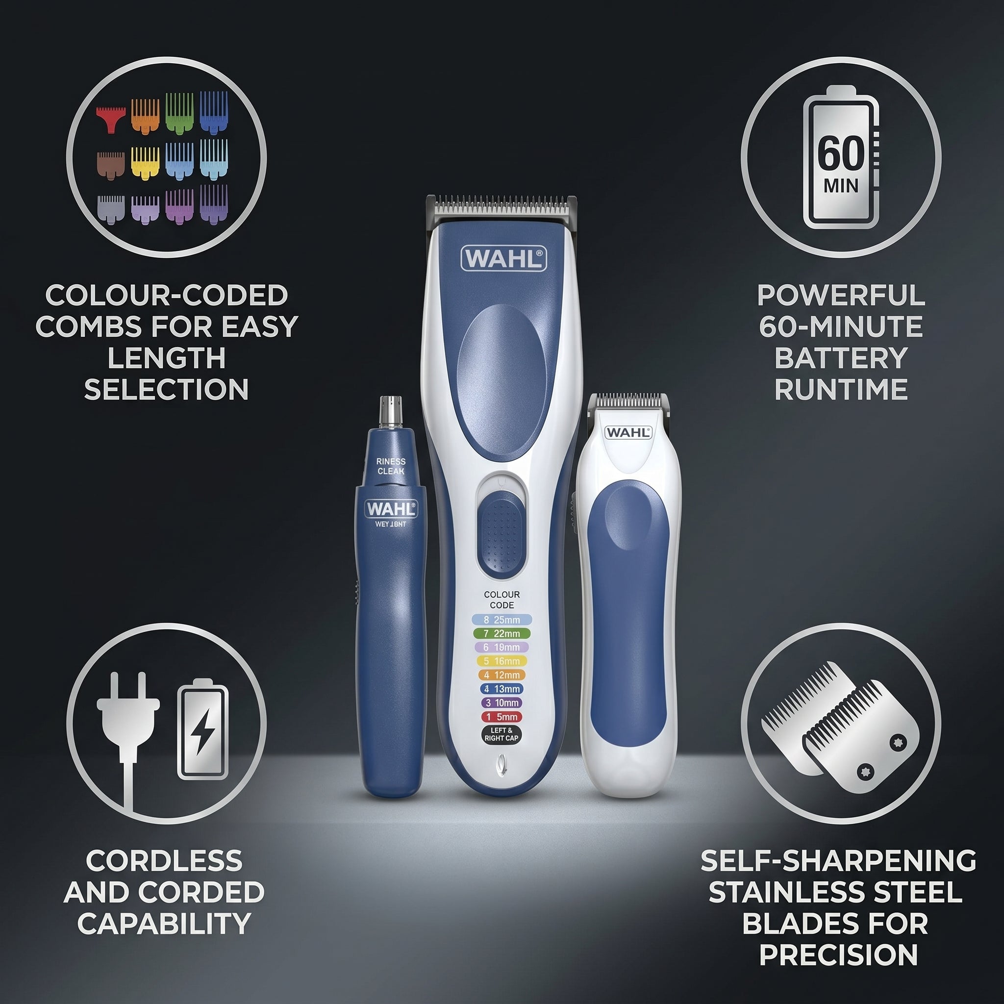 Wahl Colour Pro Cordless 3in1, Haircutting Kit