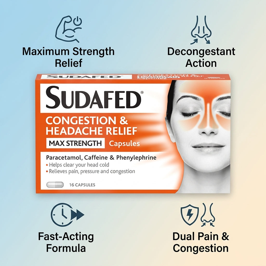 Congestion Headache Maximum Strength Capsules - Sudafed 16caps