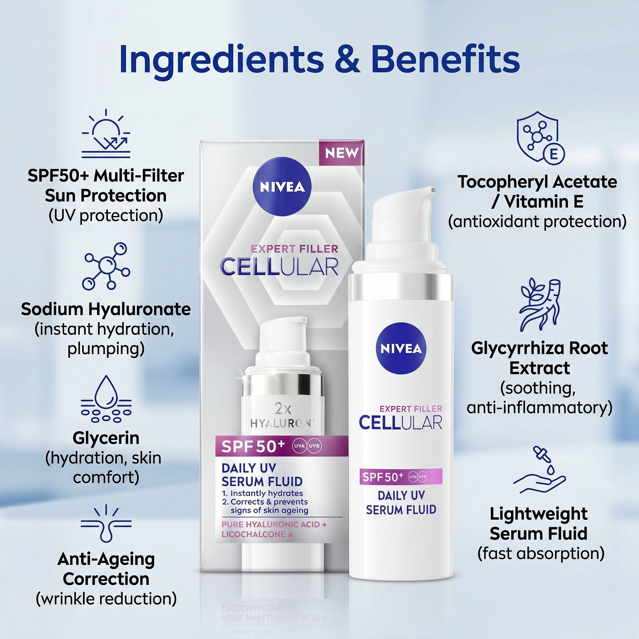 Nivea Expert Filler Cellular Daily UV Serum Fluid SPF50 30ml