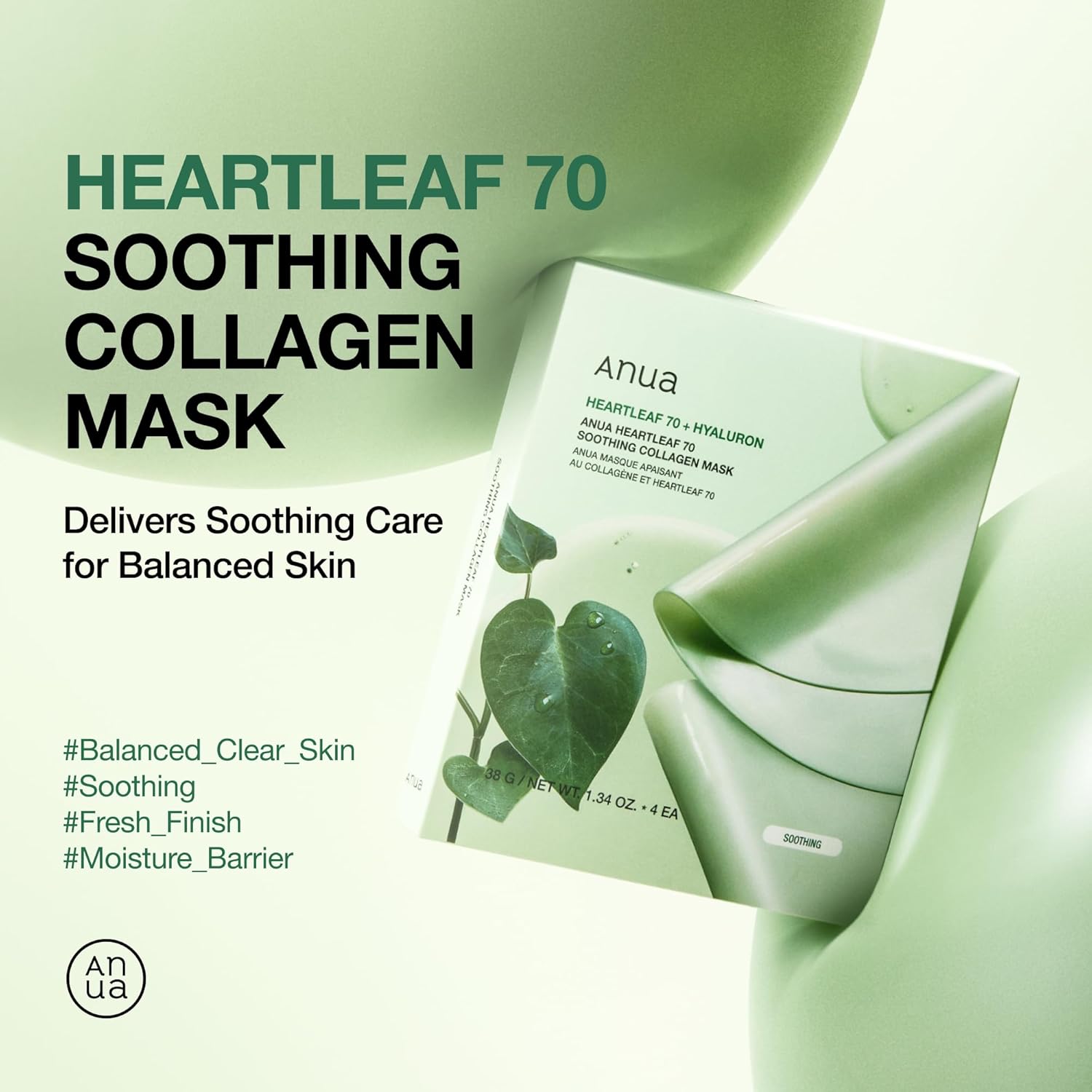 Anua Heartleaf 70 + Hyaluron Soothing Collagen Mask