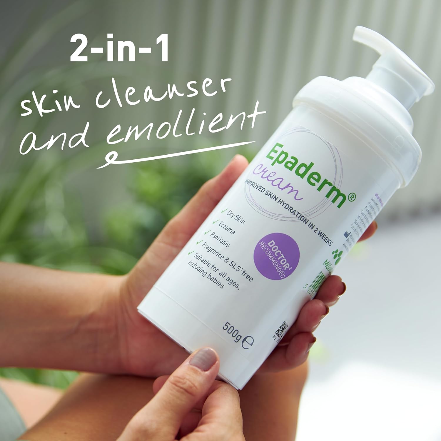 Epaderm Moisturising Cream for Dry Skin, including Eczema and Psoriasis, 500g Pump
