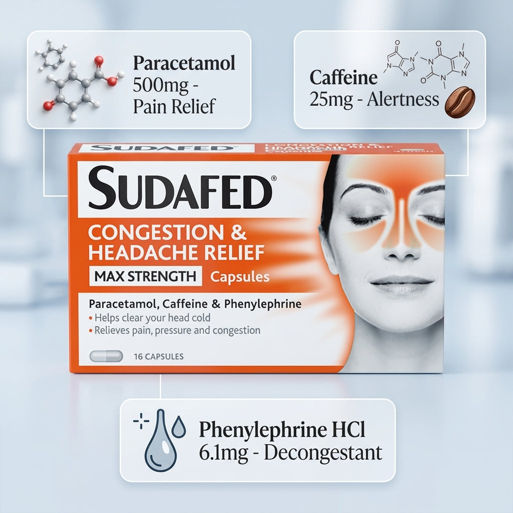 Congestion Headache Maximum Strength Capsules - Sudafed 16caps
