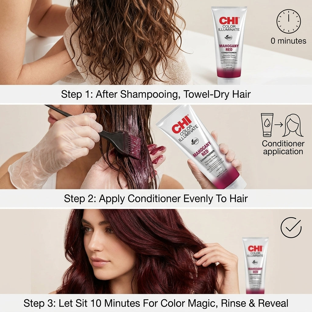 CHI COLOR ILLUMINATE CONDITIONER - MAHOGANY RED 251ML