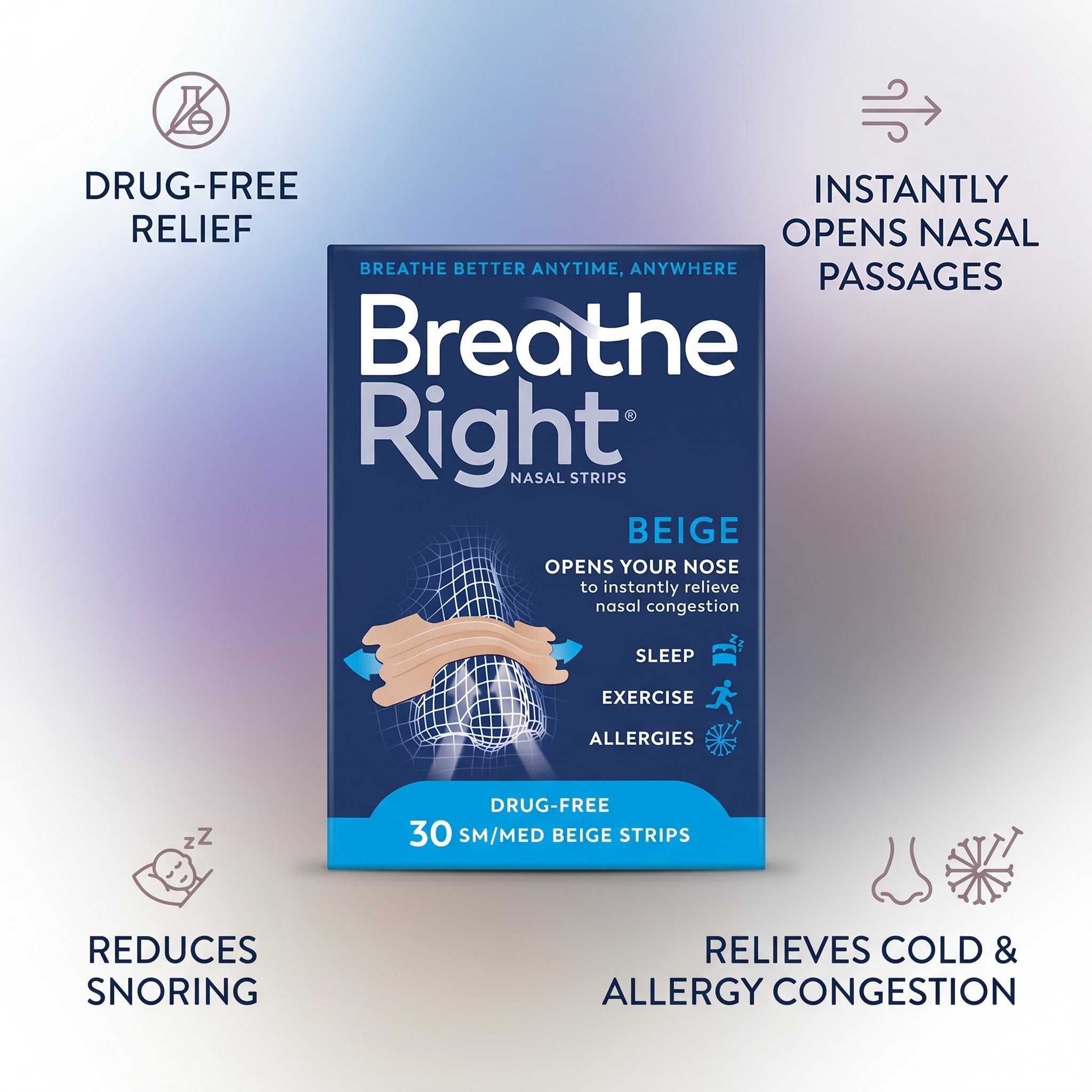 Breathe Right Nasal Strips Original Small/Medium 30 Strips