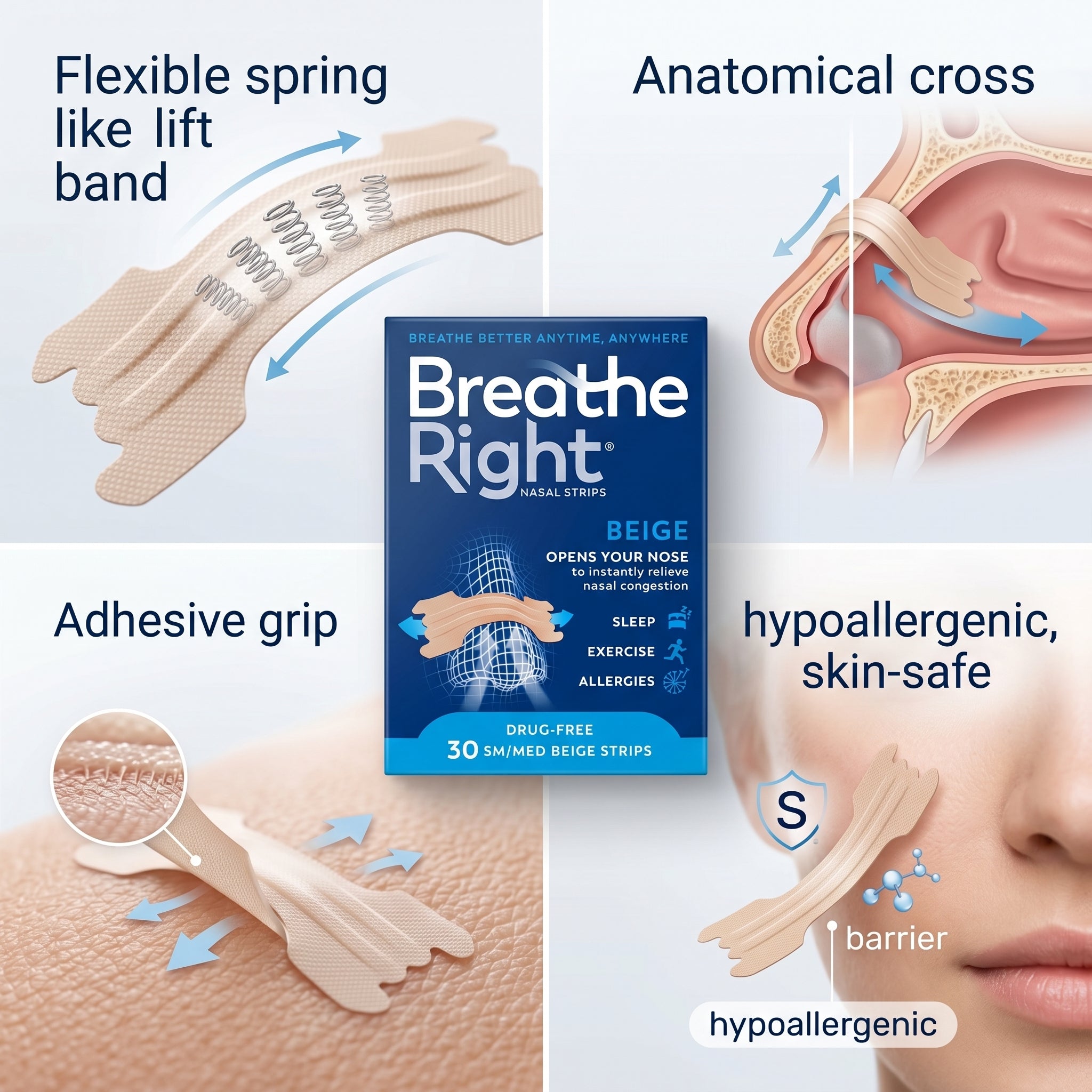 Breathe Right Nasal Strips Original Small/Medium 30 Strips