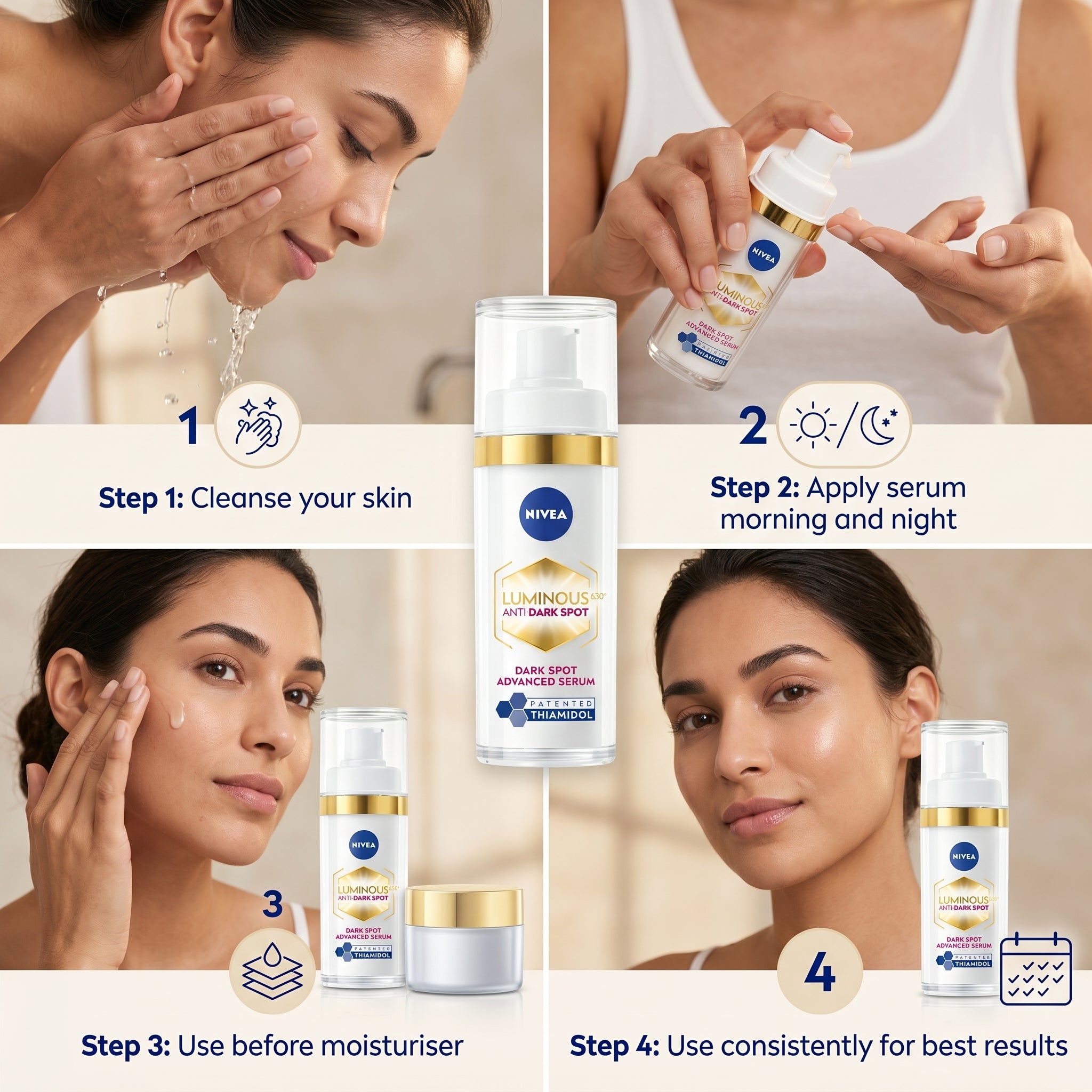 Nivea Luminous Anti-Dark Spot 630 Advanced Serum Bright Complexion 30ml