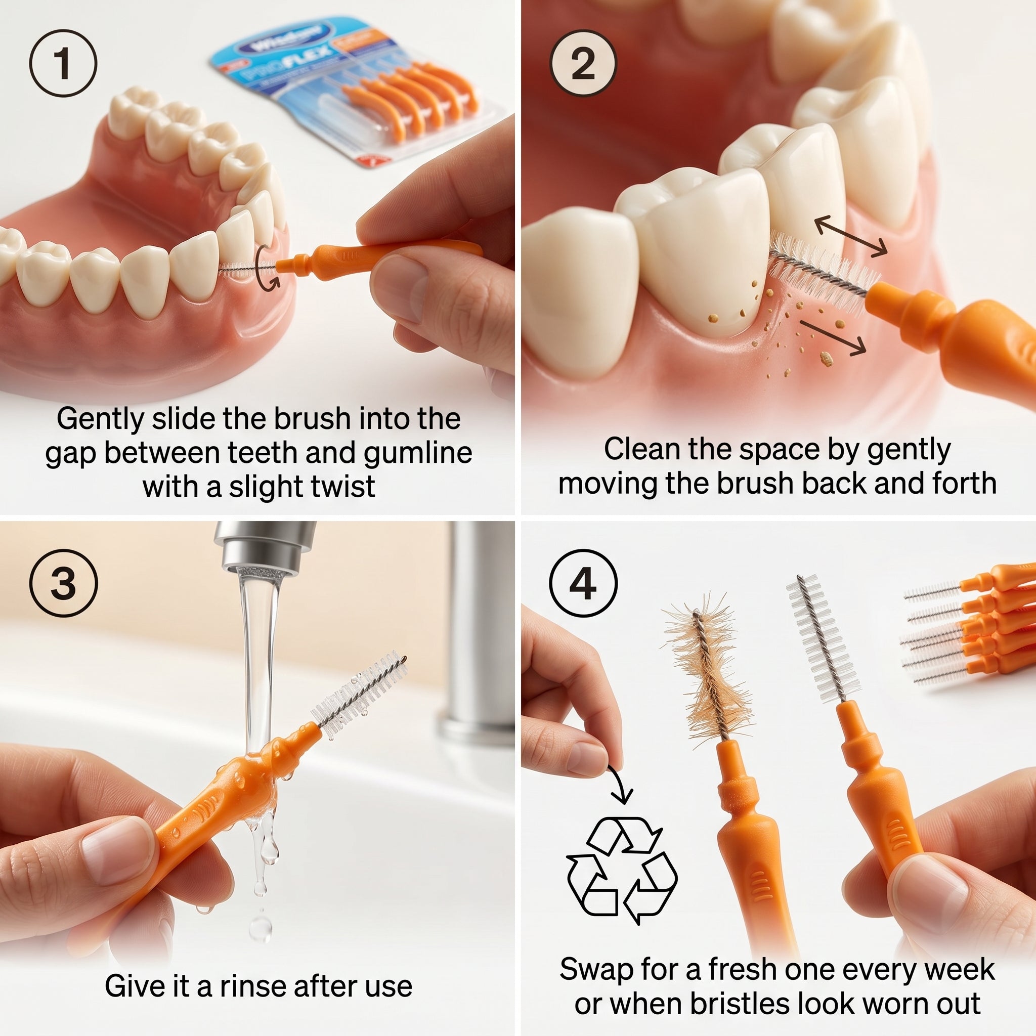 Wisdom Pro Flex Orange Interdental Brushes 0.45mm 5Pcs