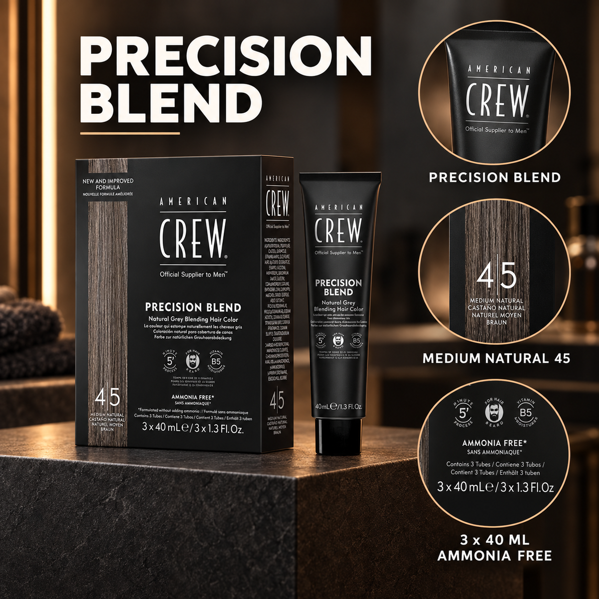 American Crew Precision Blend Hair Color Kit No.4-5