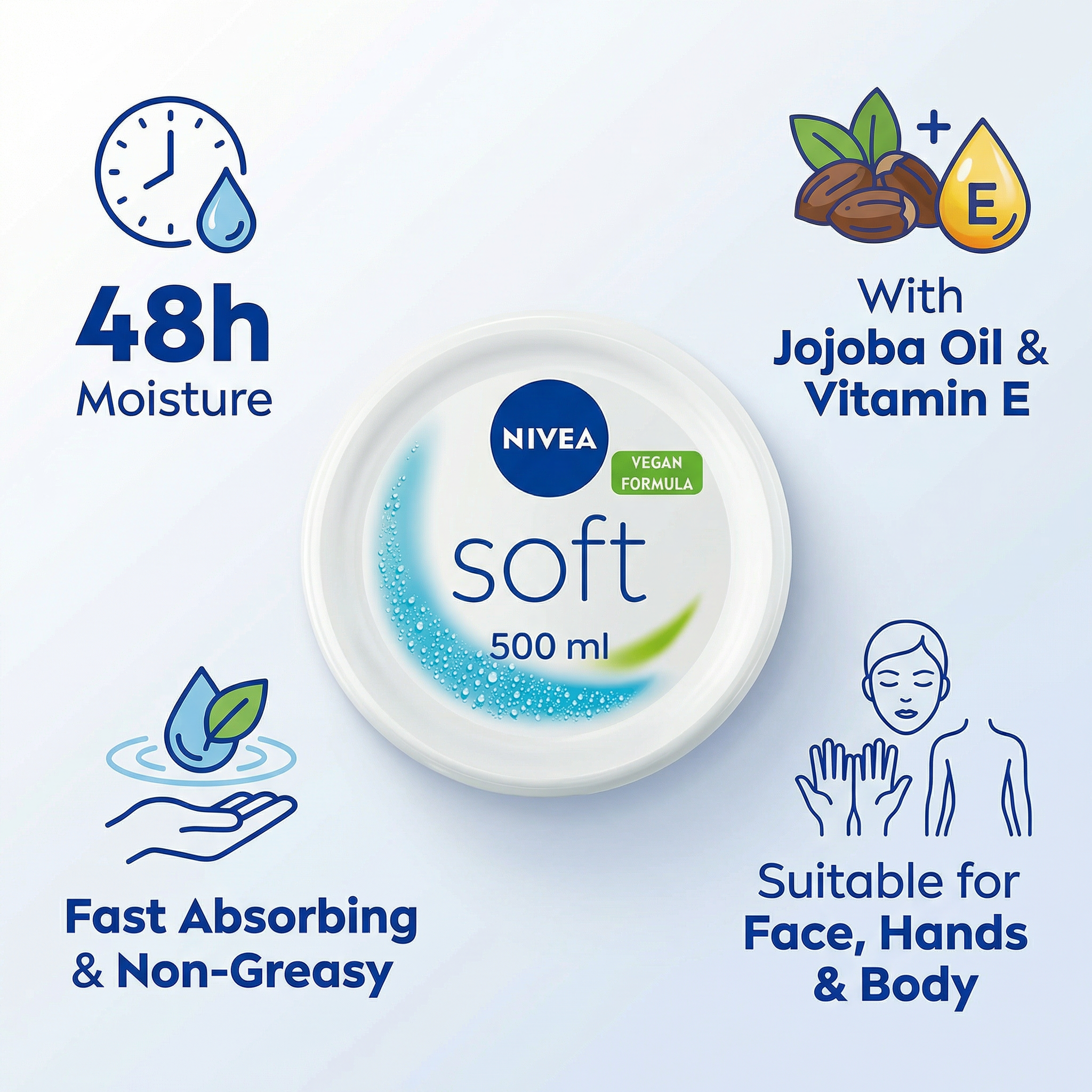 Nivea Soft Moisturising Cream 500ml