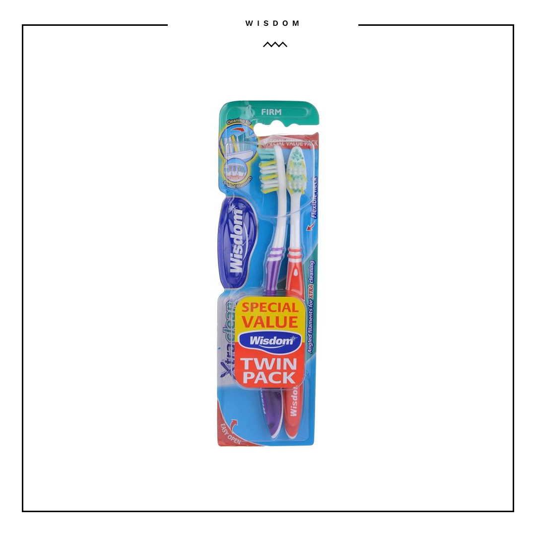 Wisdom Xtra Clean Firm Toothbrush Twin Pack