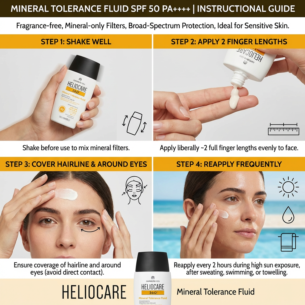 Heliocare 360 Mineral Tolerance Fluid Sunscreen Protector Solar SPF 50 PA++++ 50ml