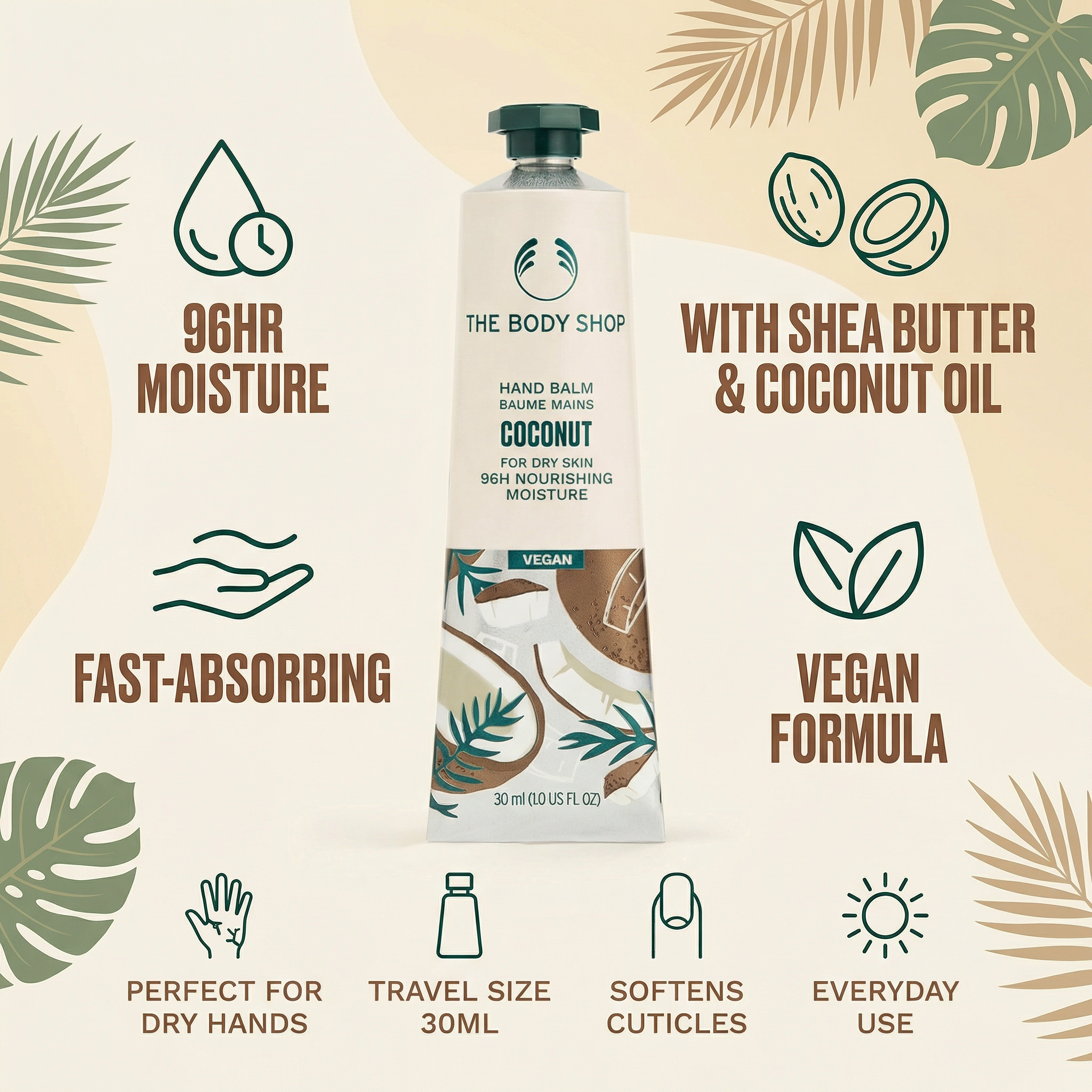 The Body Shop Coconut Hand Balm (1x 30ml)