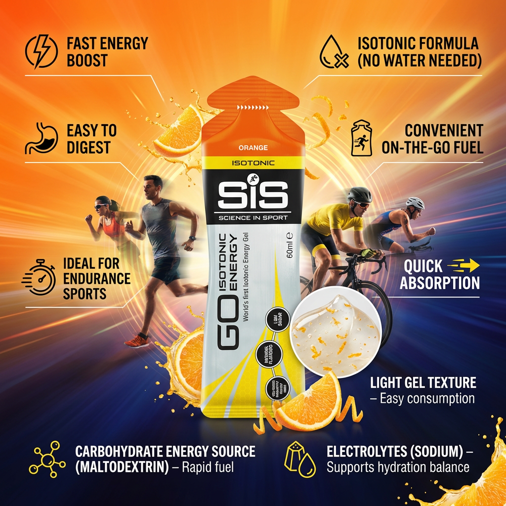 Science In Sport GO Isotonic Energy Gel Orange 60ml - Pack of 6