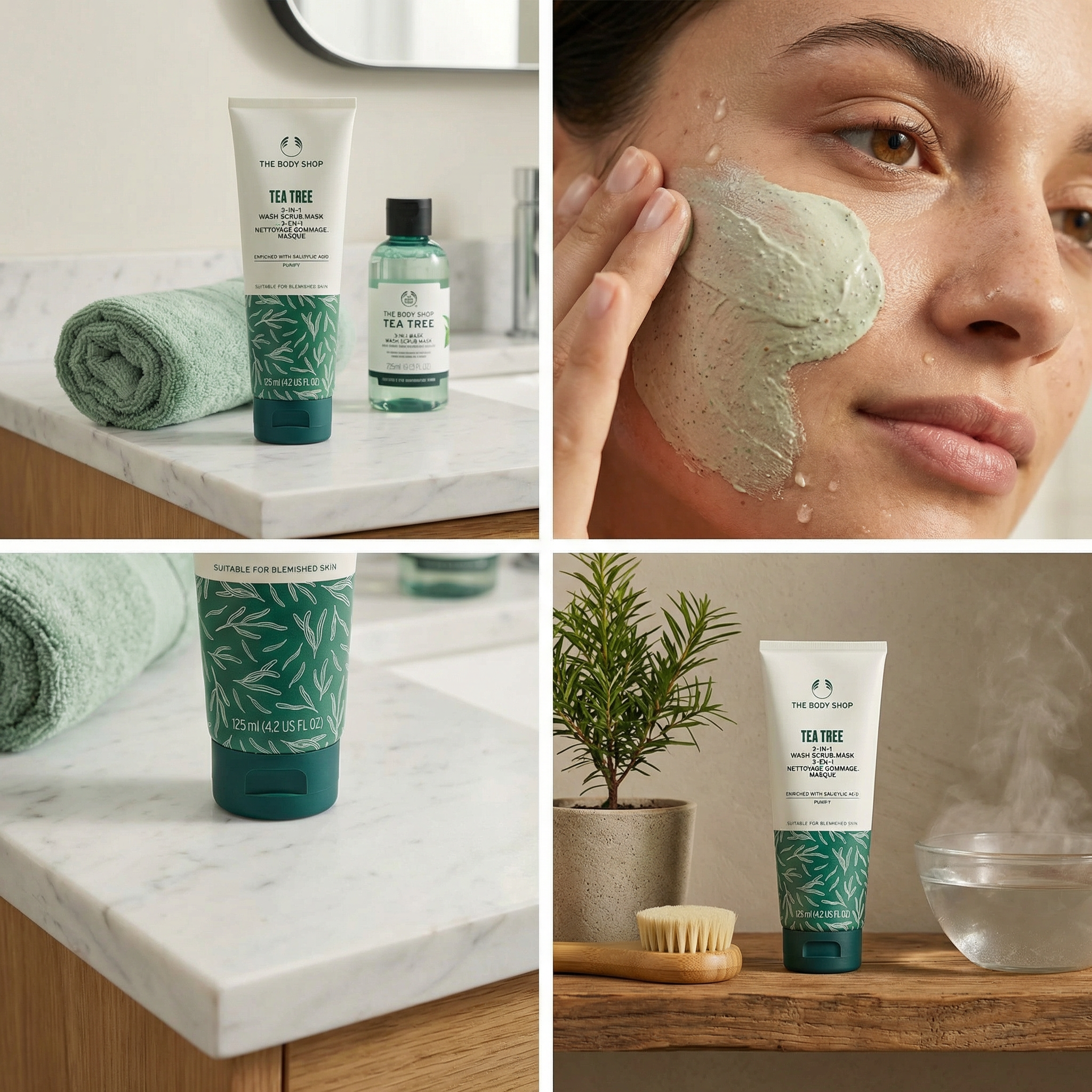 Body Shop Tea Tree 3-in-1 Wash, Scrub & Mask (125ml)