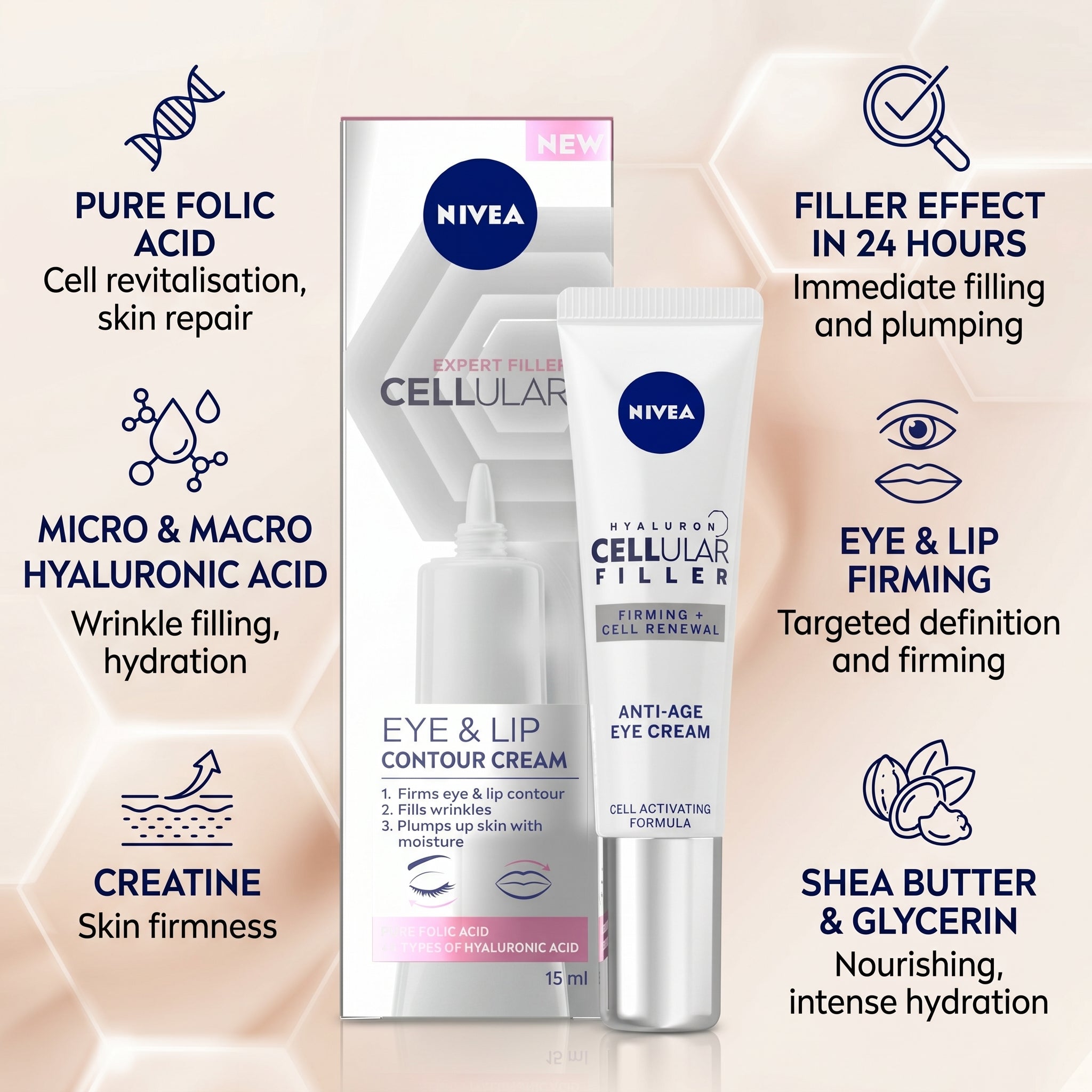 Nivea Expert Filler Cellular Eye & Lip Contour Cream 15ml