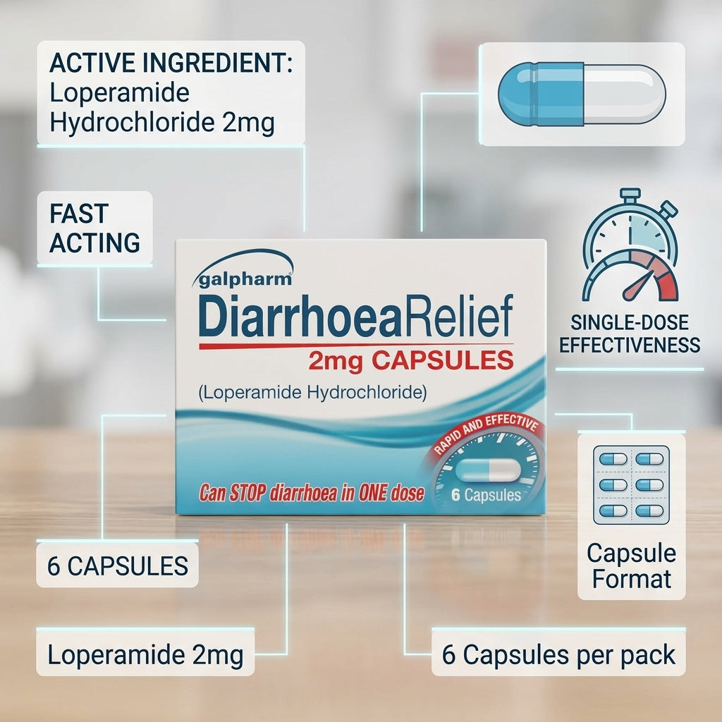 Galpharm Diarrhoea Relief 2mg 6caps