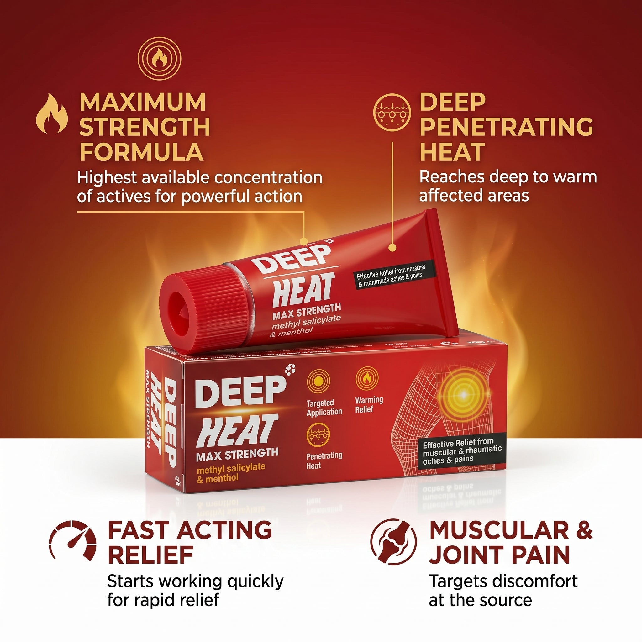 Deep Heat Max Strength Pain Relieving Cream 35g