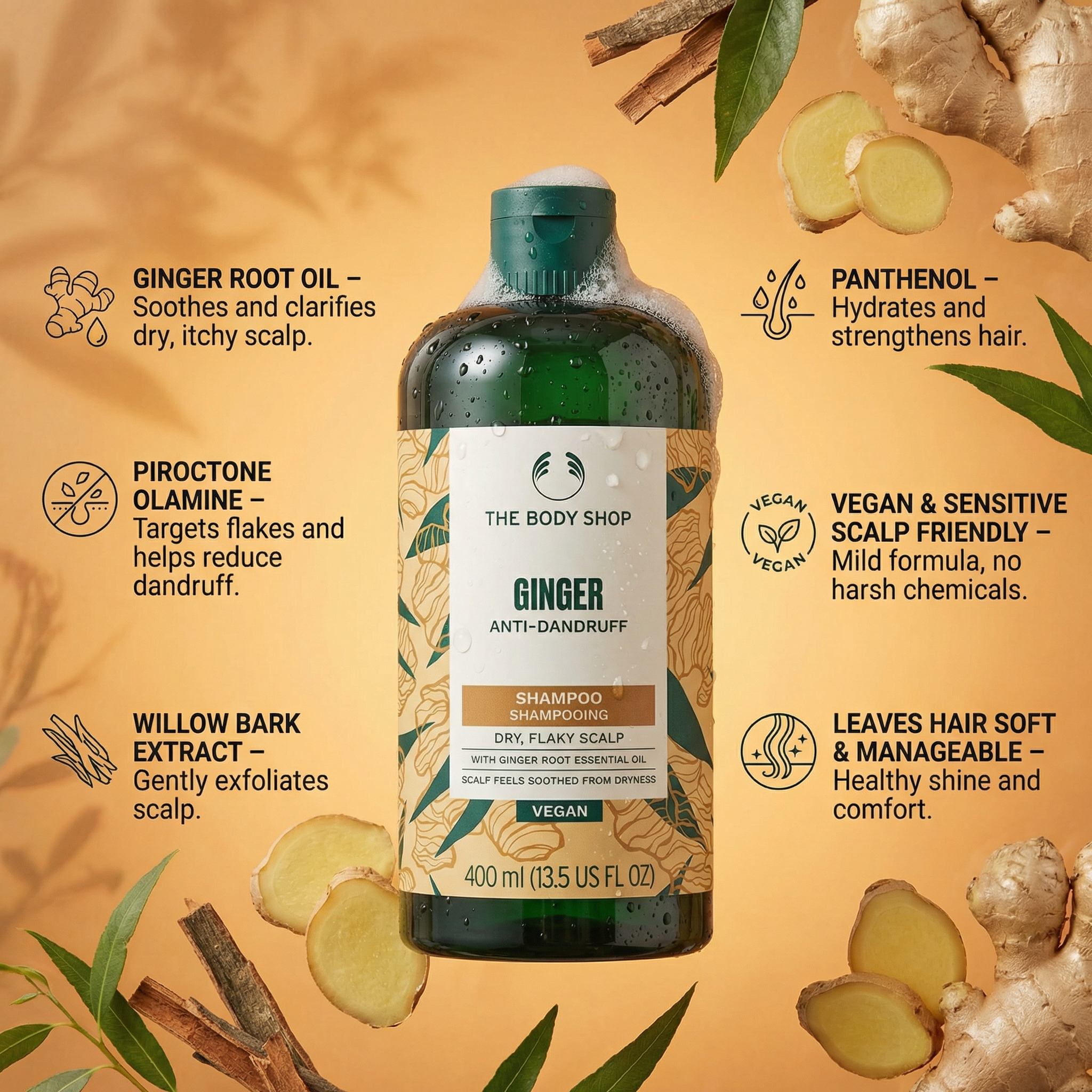 The Body Shop Ginger Anti-Dandruff Shampoo 400ml