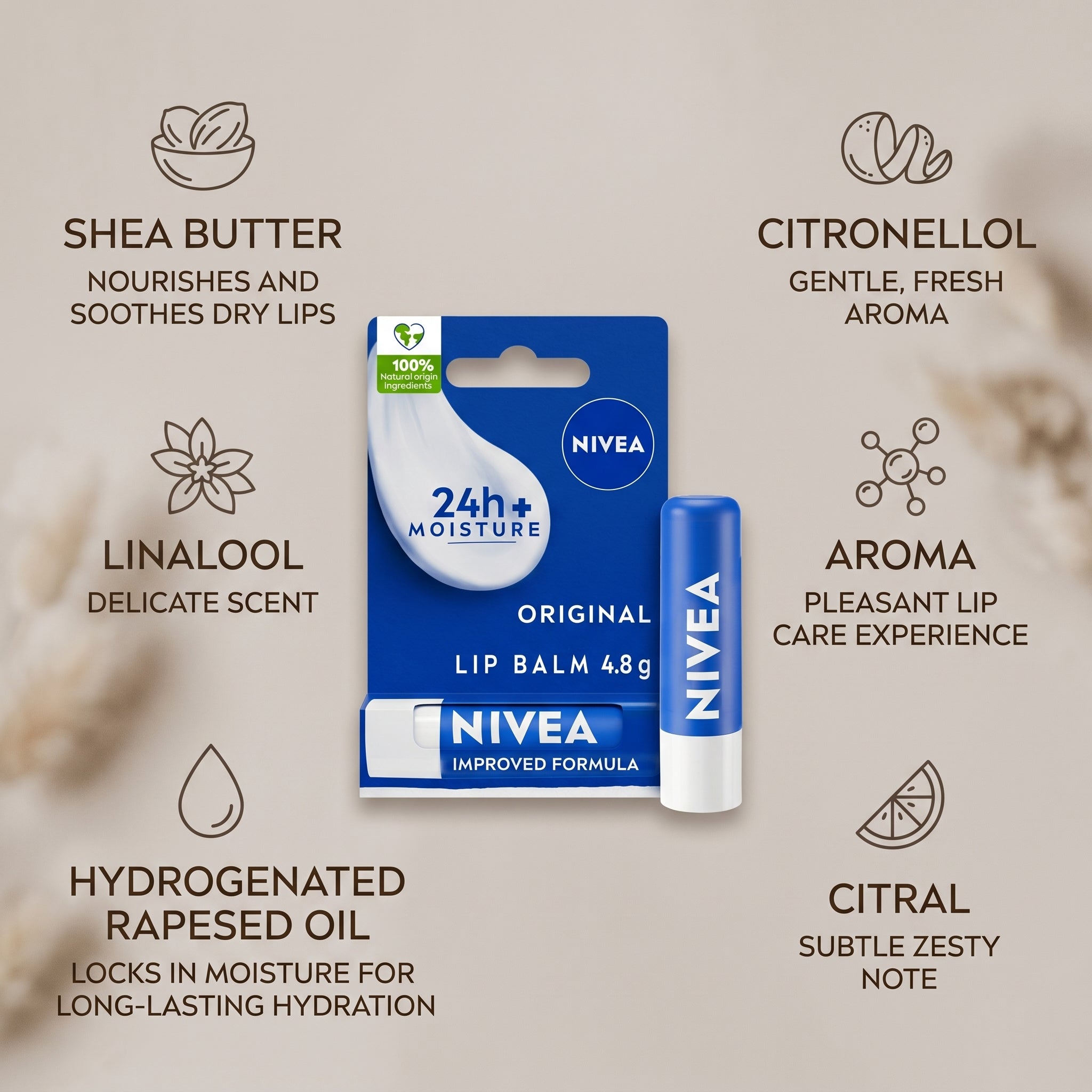 Nivea Lip Care Original Care 4.8g