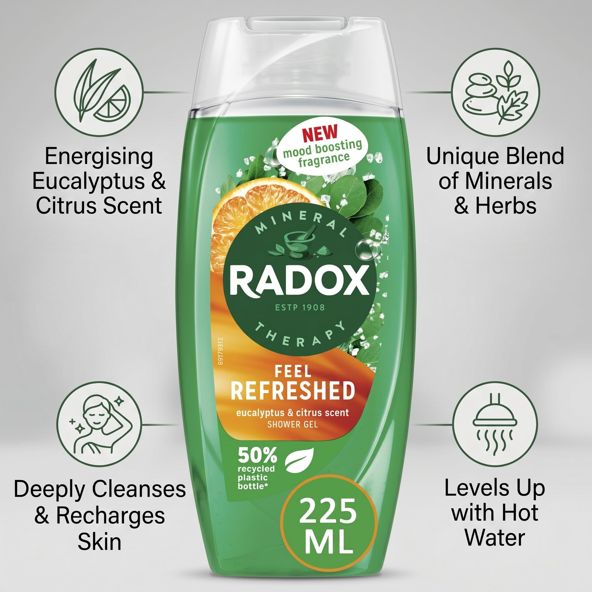 Radox Shower Gel 225ml Feel Refreshed