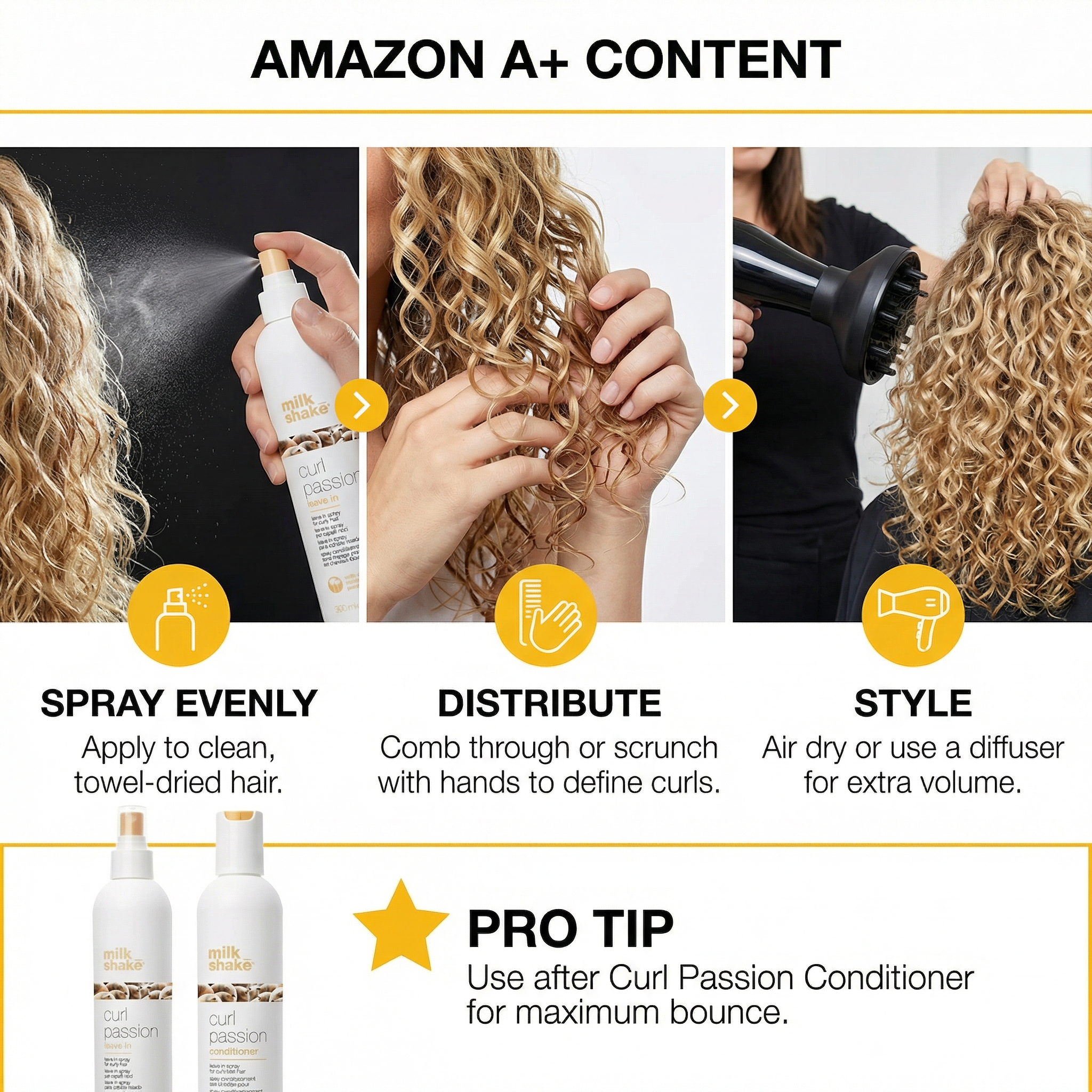 Milk Shake Curl Passion Leave In Conditioner 300 Ml For Curly Hair
