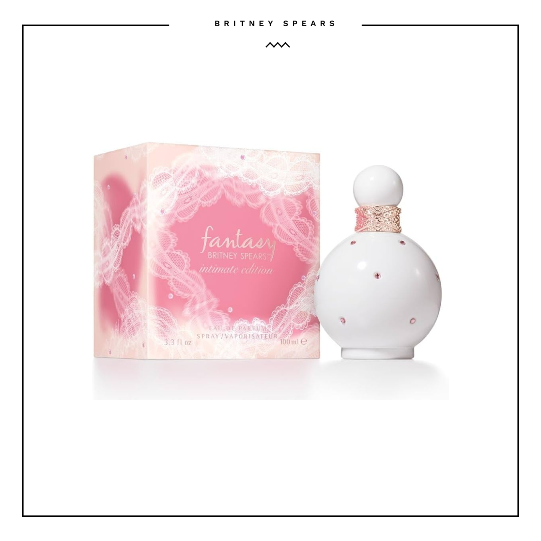Britney Spears Fantasy Intimate Edition 100 ml – Eau de Parfum for Women – Floral Amber Gourmand Fragrance – Notes of Lychee, Brown Sugar and Jasmine – White Bottle