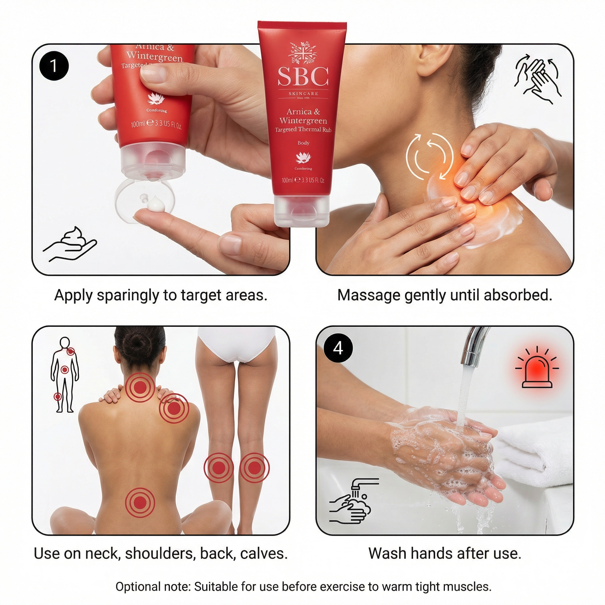 SBC Skincare Arnica & Wintergreen Targeted Thermal Rub 100ml