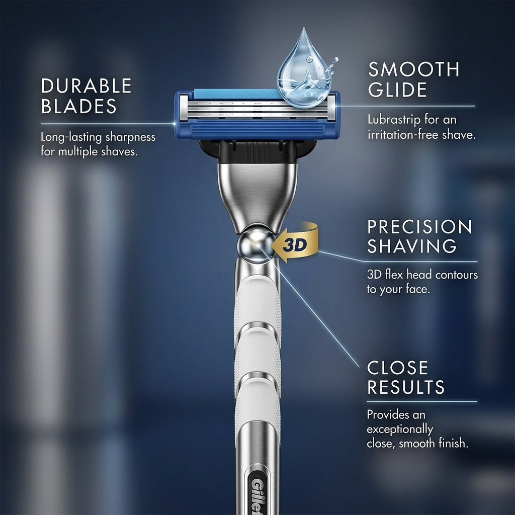 Gillette Mach3 Turbo 3D Razor with 4 blades