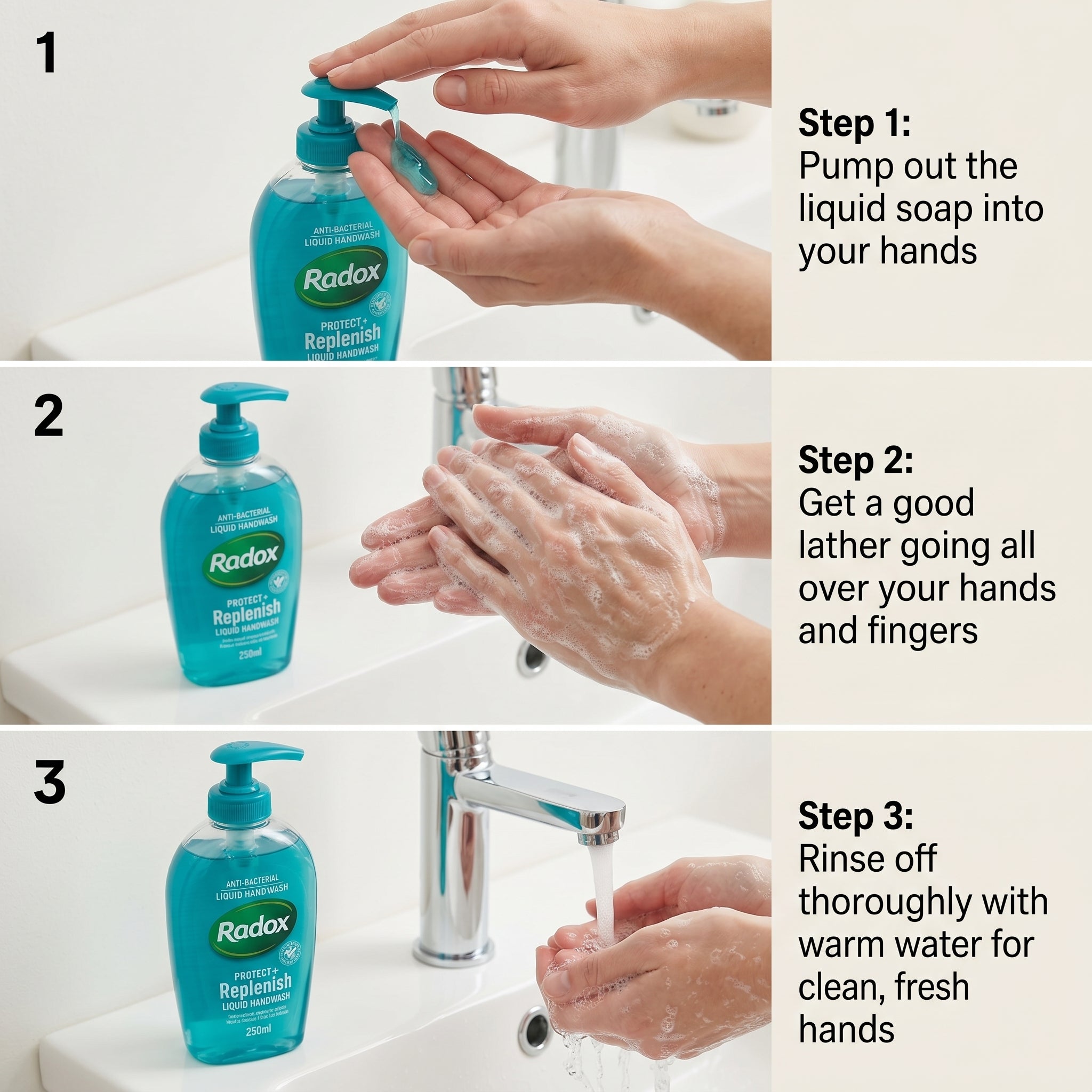 Radox Protect & Replenish Anti-Bacterial Liquid Handwash 250ml