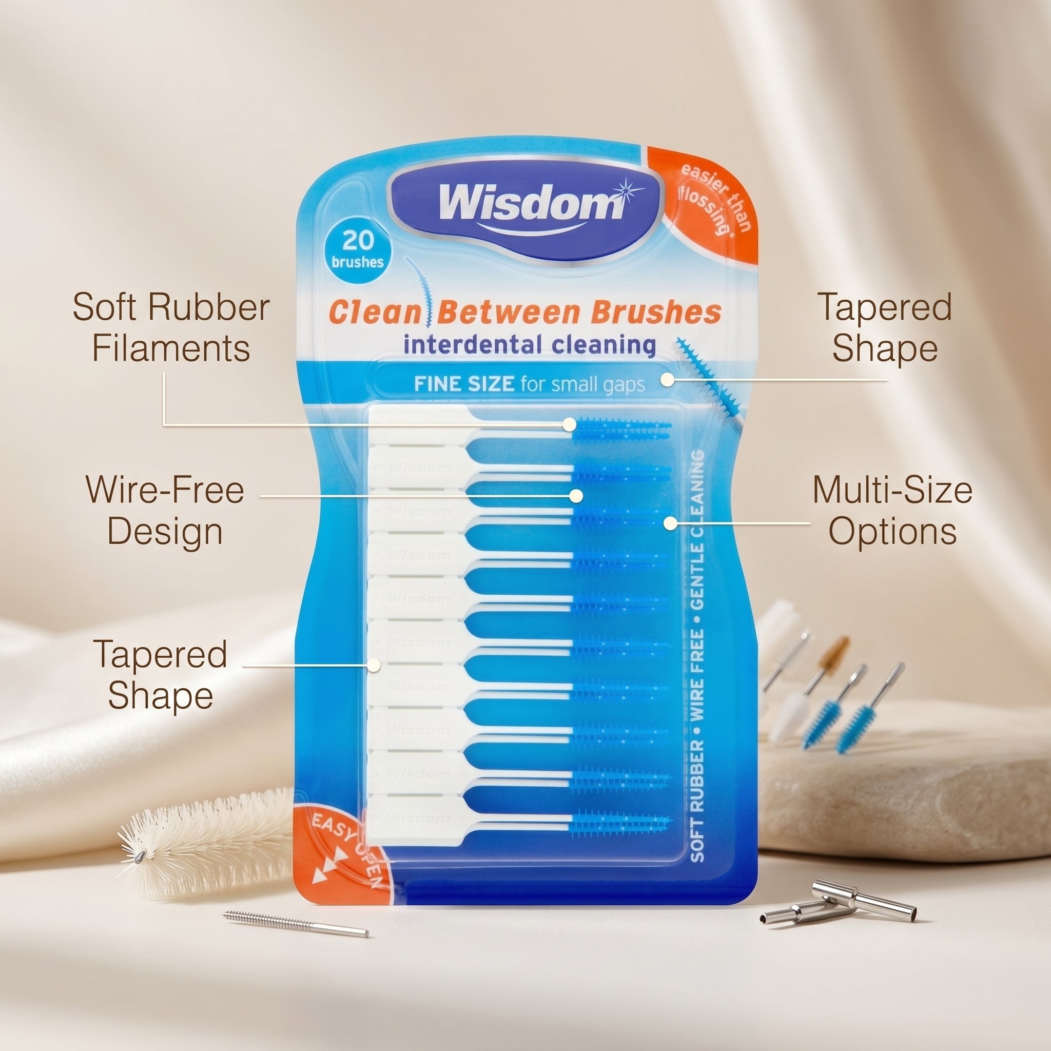 Wisdom Clean Between Interdental Brushes 20 Brushes