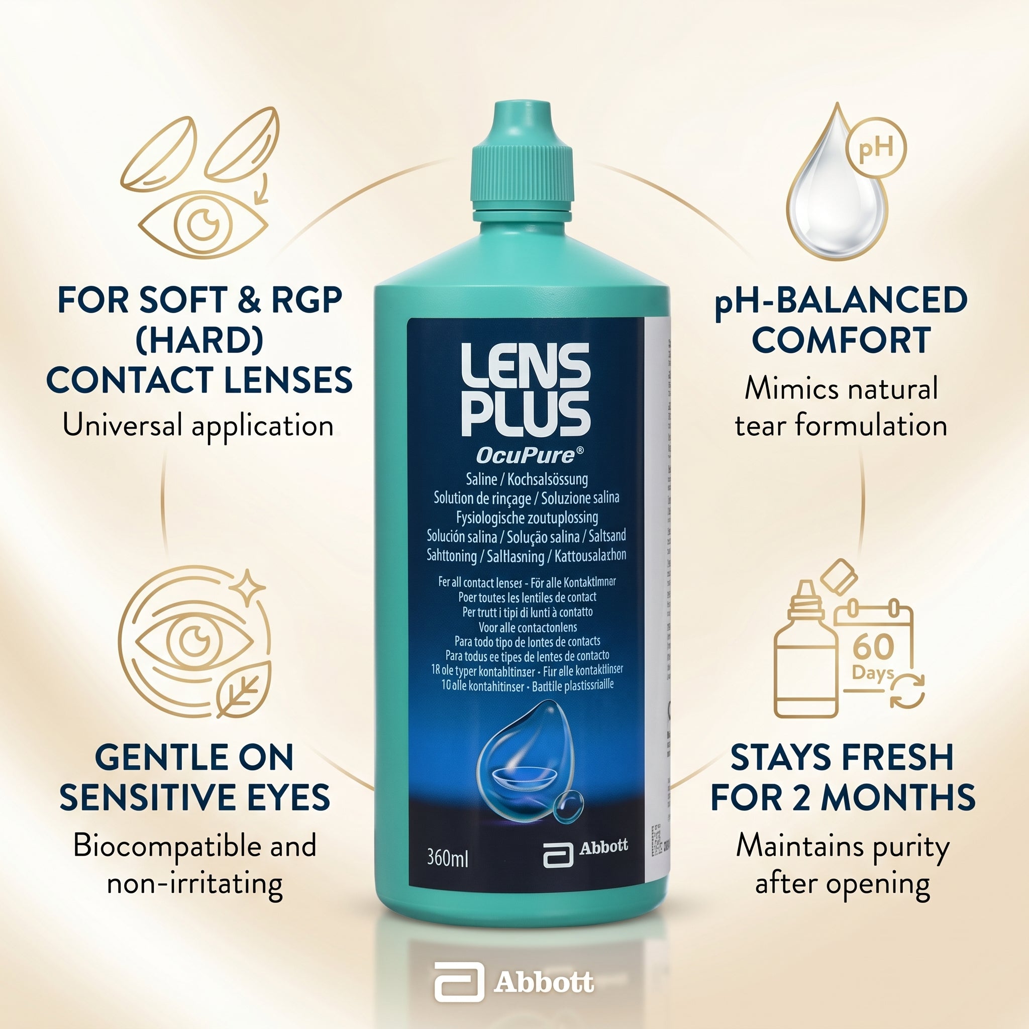 Lens Plus OcuPure Saline 360ml
