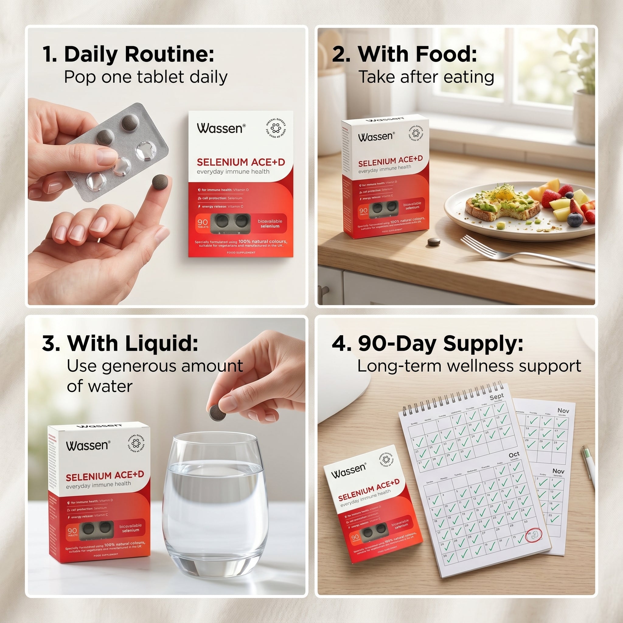 Wassen Selenium ACE + Vitamin D 90s