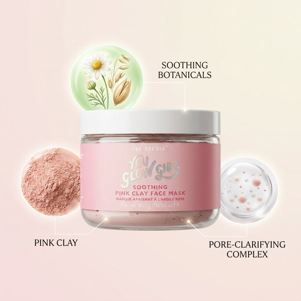 Yes Studio You Glow Girl Fragrance Soothing Pink Clay Face Mask 300g