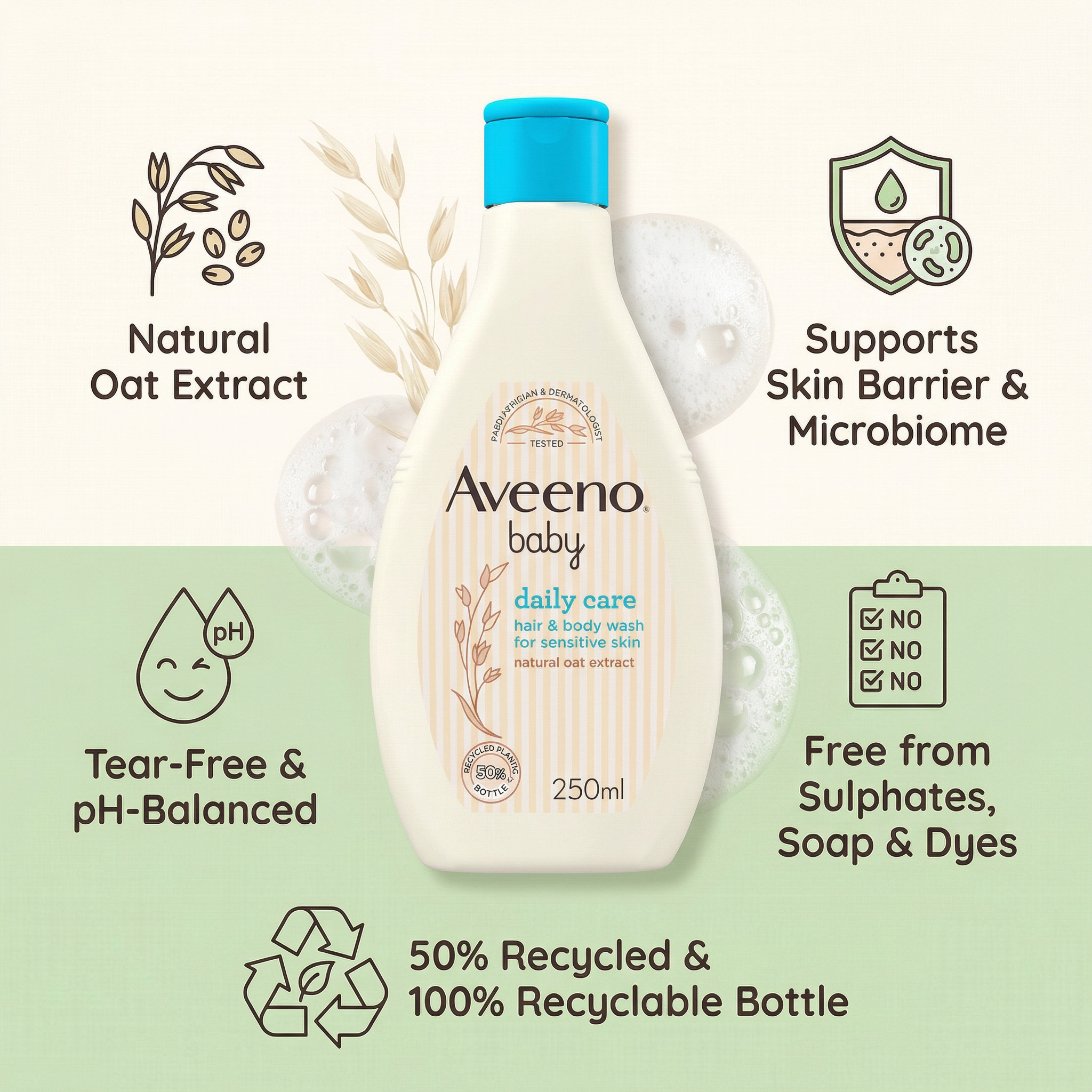 Aveeno Baby Daily Care Hair & Body Wash 250ml