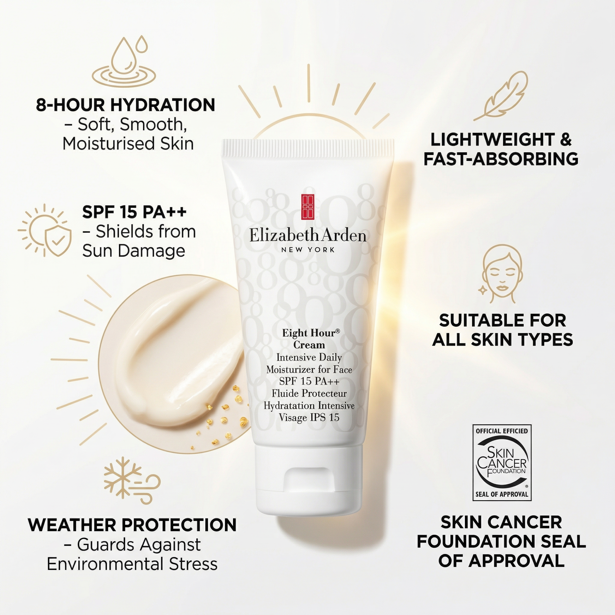 Elizabeth Arden eight hour cream Intensive Daily Moisturiser SPF 15 PA++ 50ml