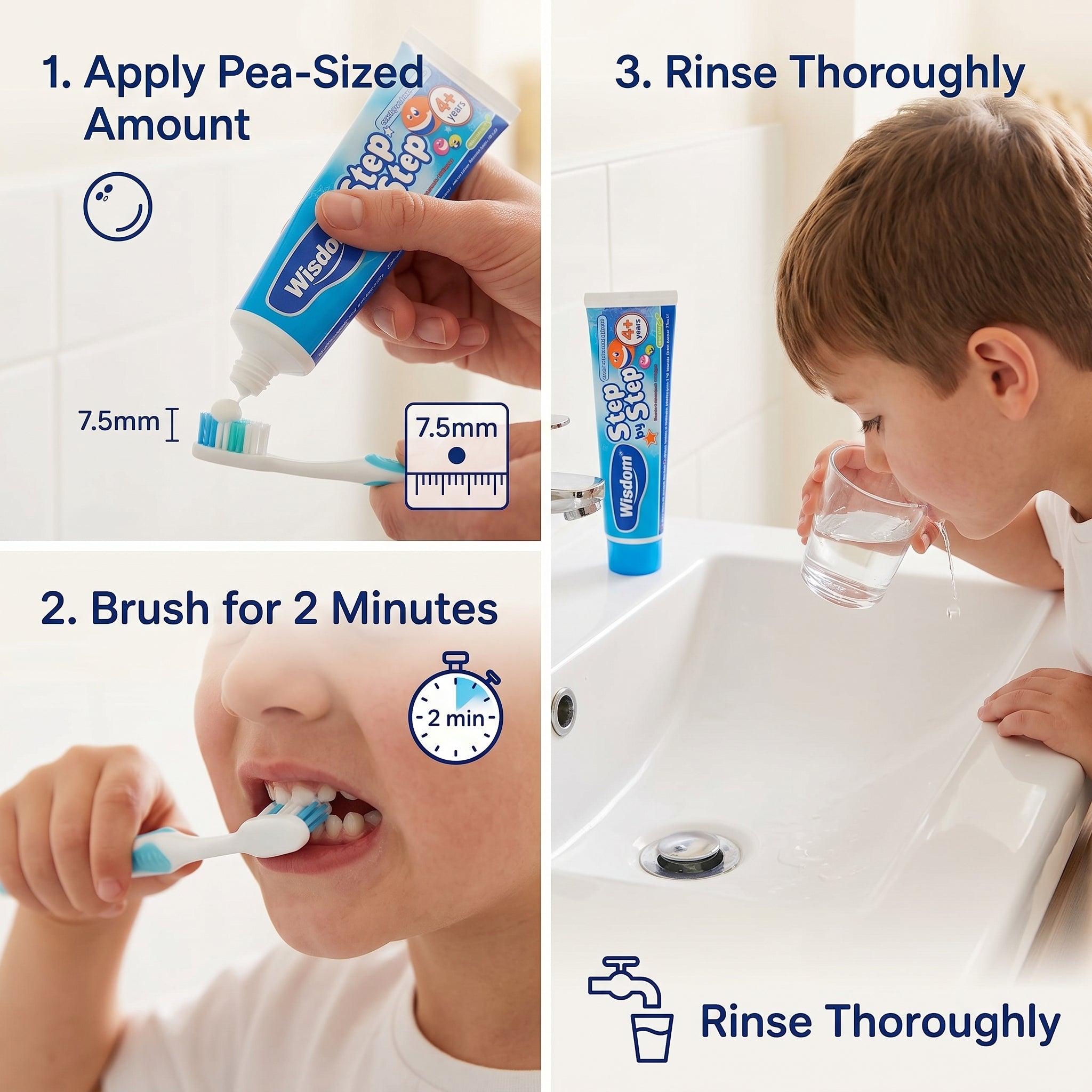 Wisdom Step By Step 4+ Toothpaste 75ml